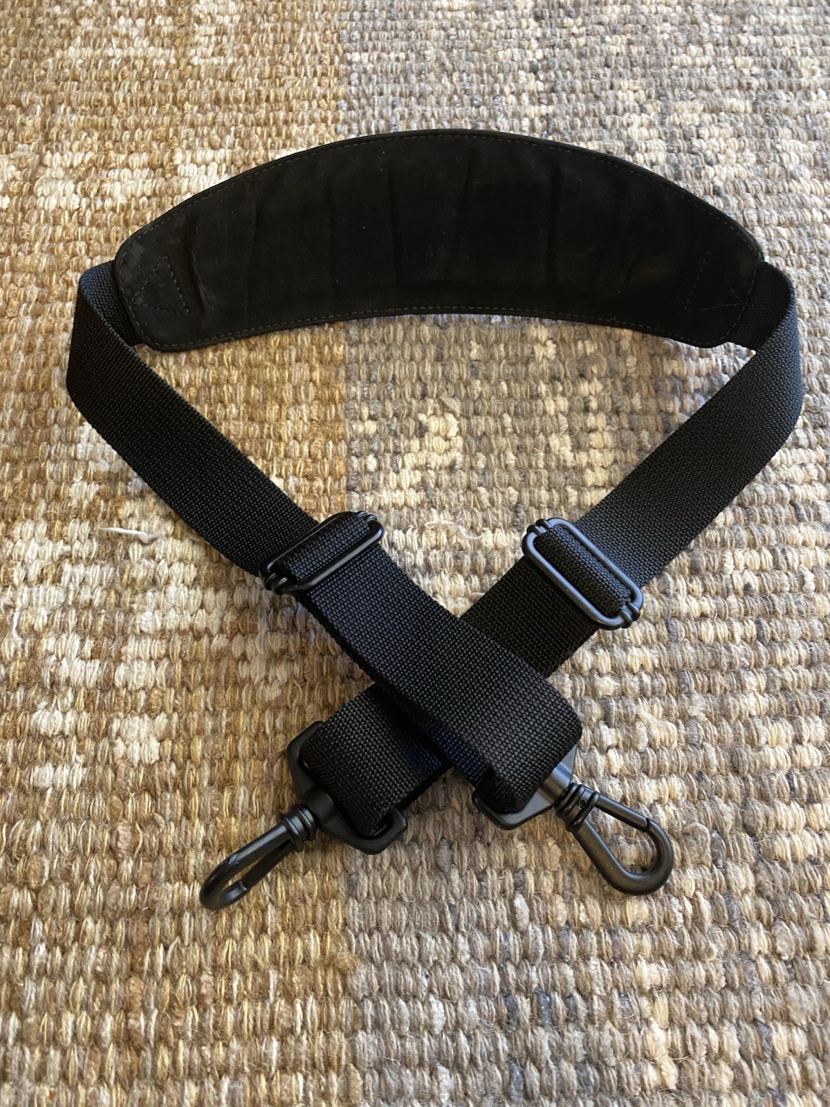 Tumi Replacement Adjustable Padded Shoulder Strap Black Leather No Slip