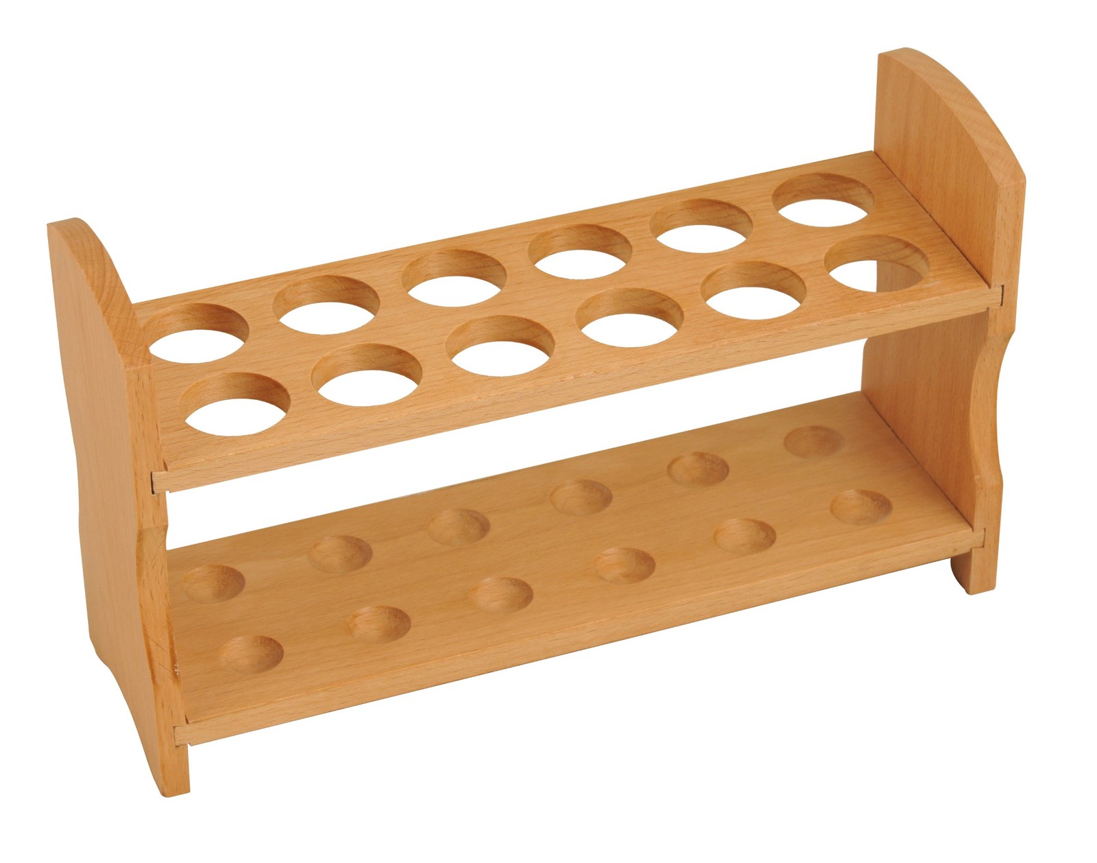 Wooden Test Tube Rack - Accommodates 12 Tubes, up to 28mm - 10.25" Wide - Pre