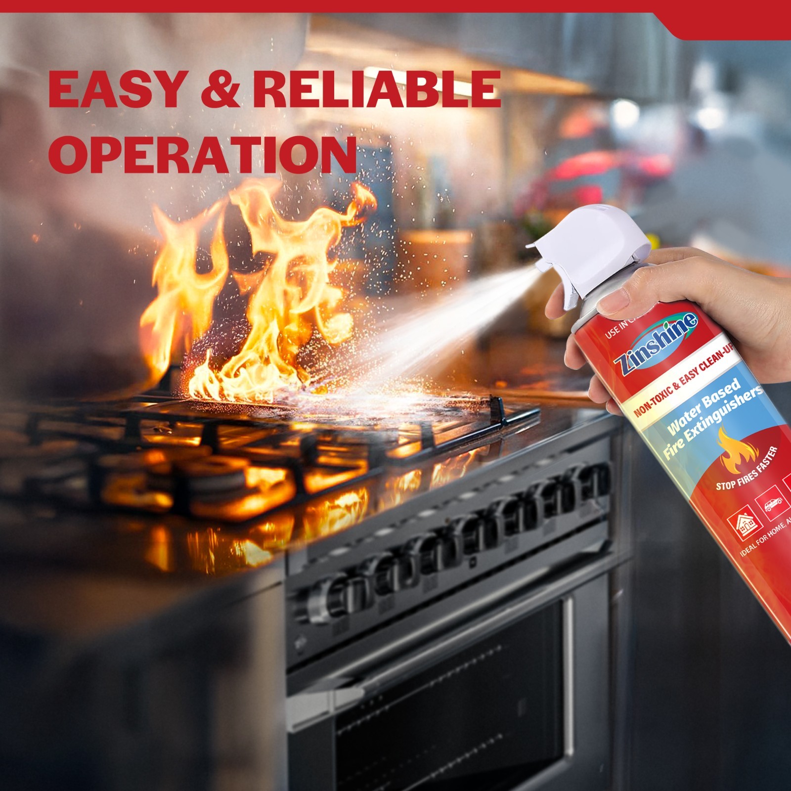 2 Pack Portable Fire Extinguisher Spray Mini for Home Kitchen Car Safety