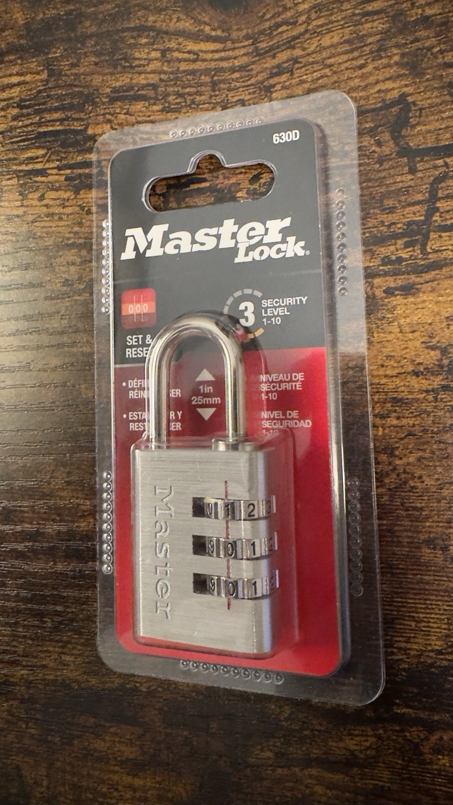 Master Lock 630D Resettable Combination Padlock Steel Indoor & Outdoor