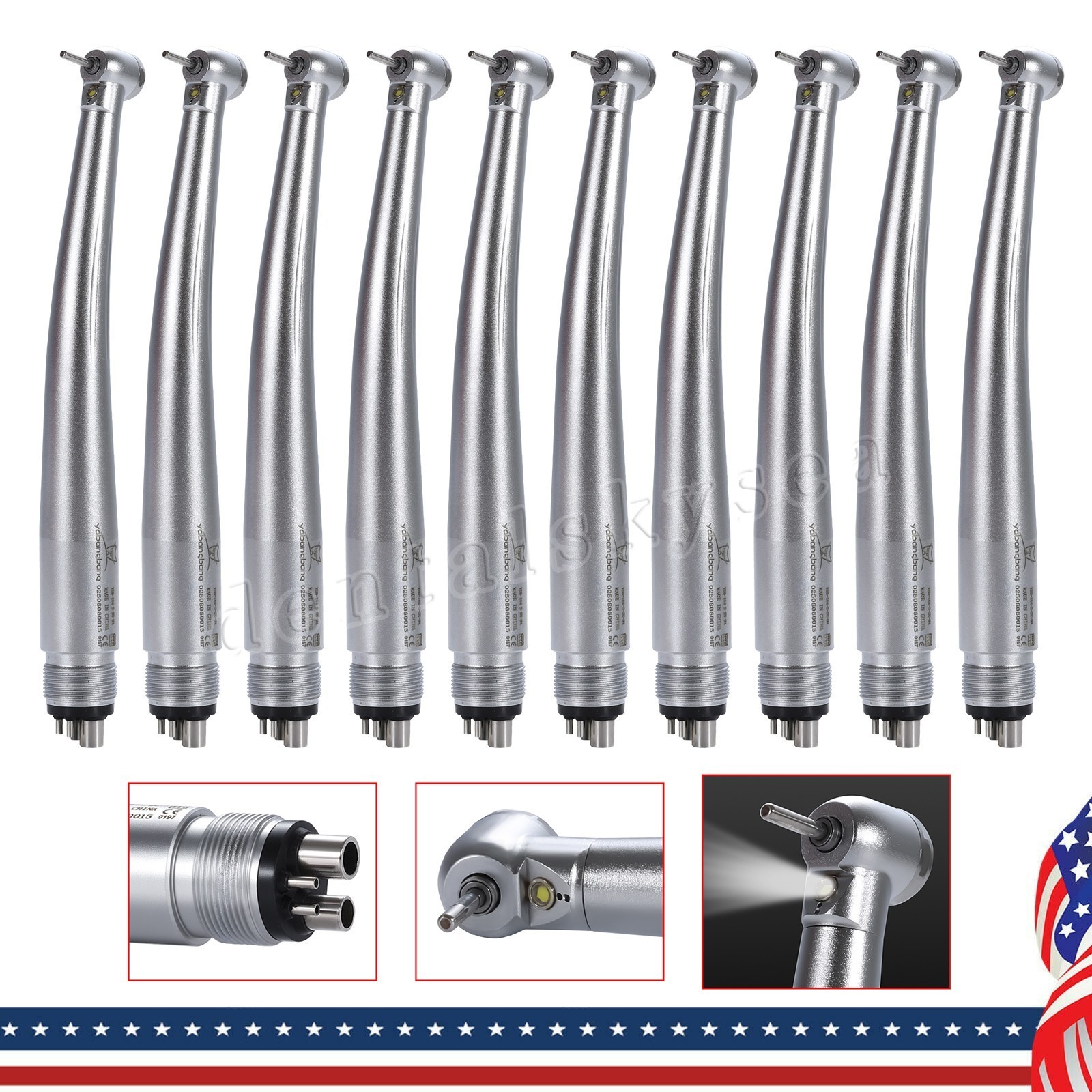 Dental LED E-generator High Speed handpiece Mini Head 4 Hole Pedodontics USA