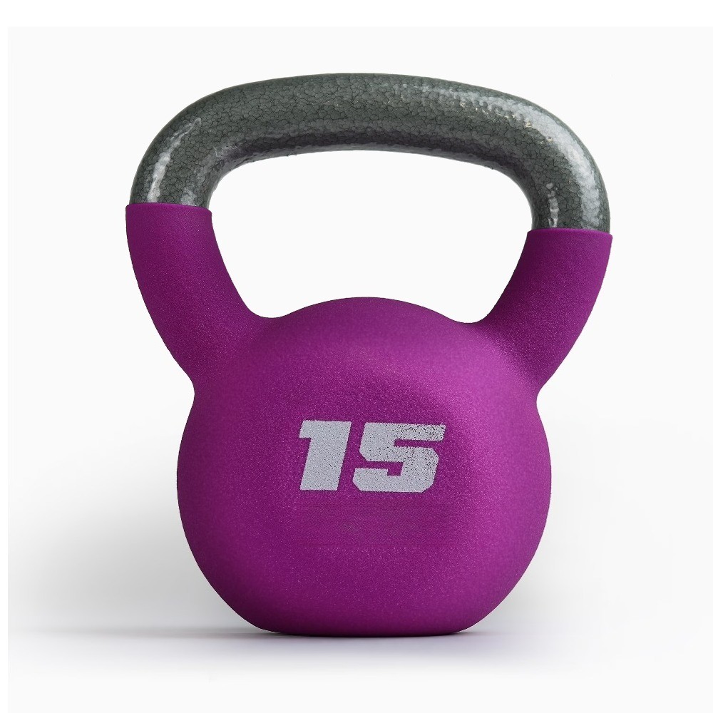 15lb Neoprene Coated Kettlebell, Purple