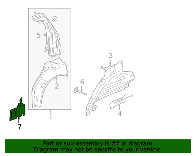 Genuine GM Passenger Side Quarter Inner Panel Extension 95242081