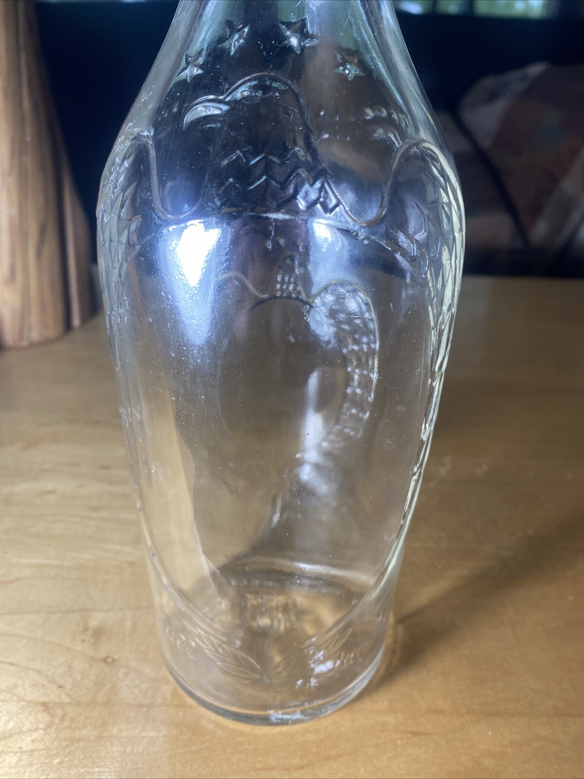 Vintage 1942 Calvert Whiskey Full Quart Embossed Eagles Bottle