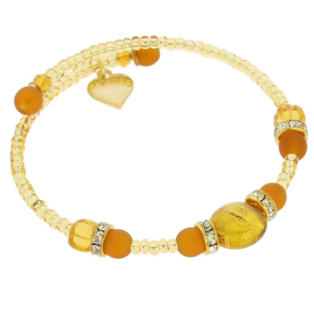 GlassOfVenice Carino Murano Glass Bracelet - Golden Brown