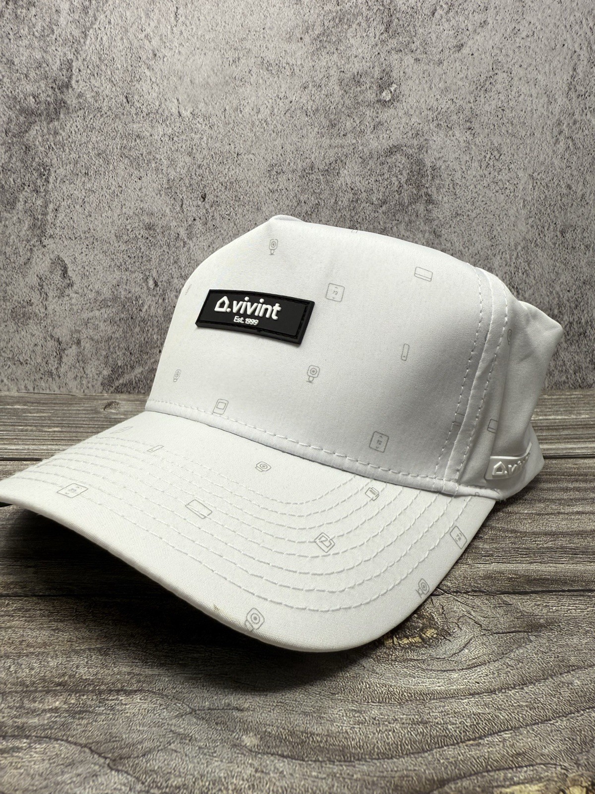 Vivint Hat Cap Snap Back White Perforated Limited Edition Super Rare Mens INFS