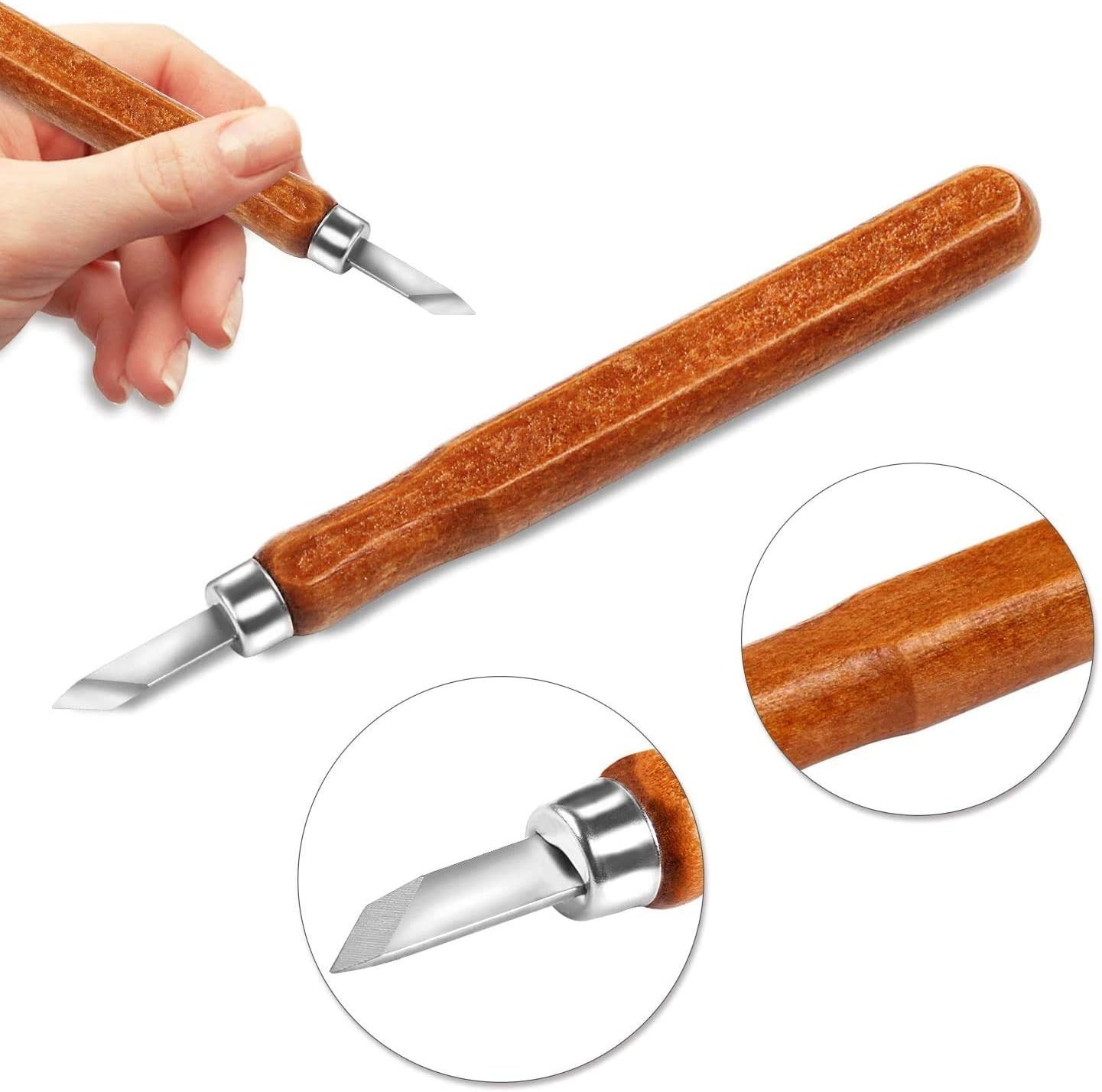Versatile Wood Carving Knife Set for Experts and Beginners, 20 Tools Included