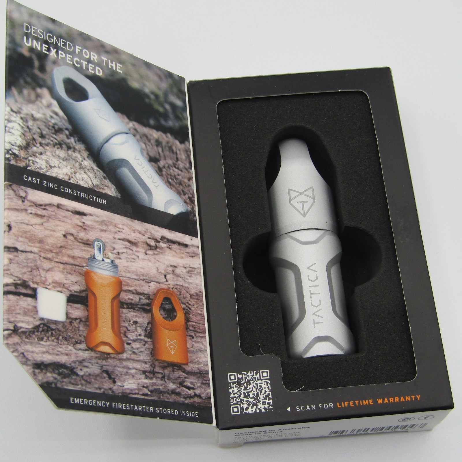 TACTICA X.100 COMPACT GRAY WATERPROOF REFILLABLE SURVIVAL LIGHTER NEW