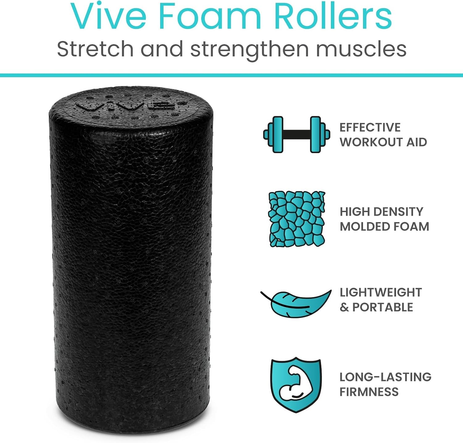 High Density Foam Roller 12 inch Large Foam Roller Exercise Physical Therapy