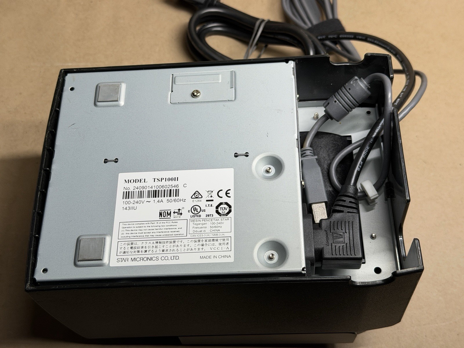 Star TSP100II USB Print POS Thermal Printer w/ Cables