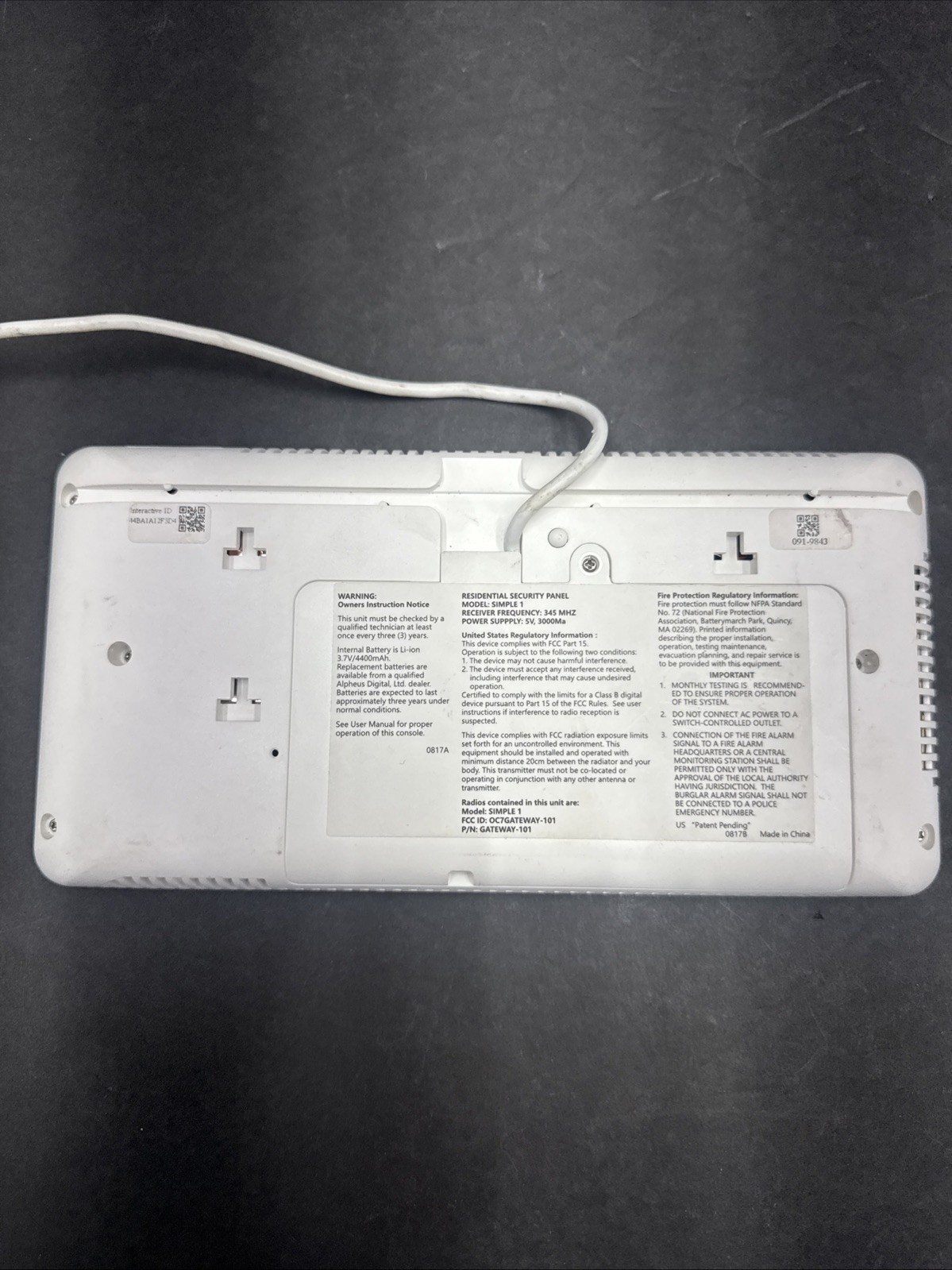 Alder Residential Security Touchscreen Panel Gateway Simple 1 - Locked