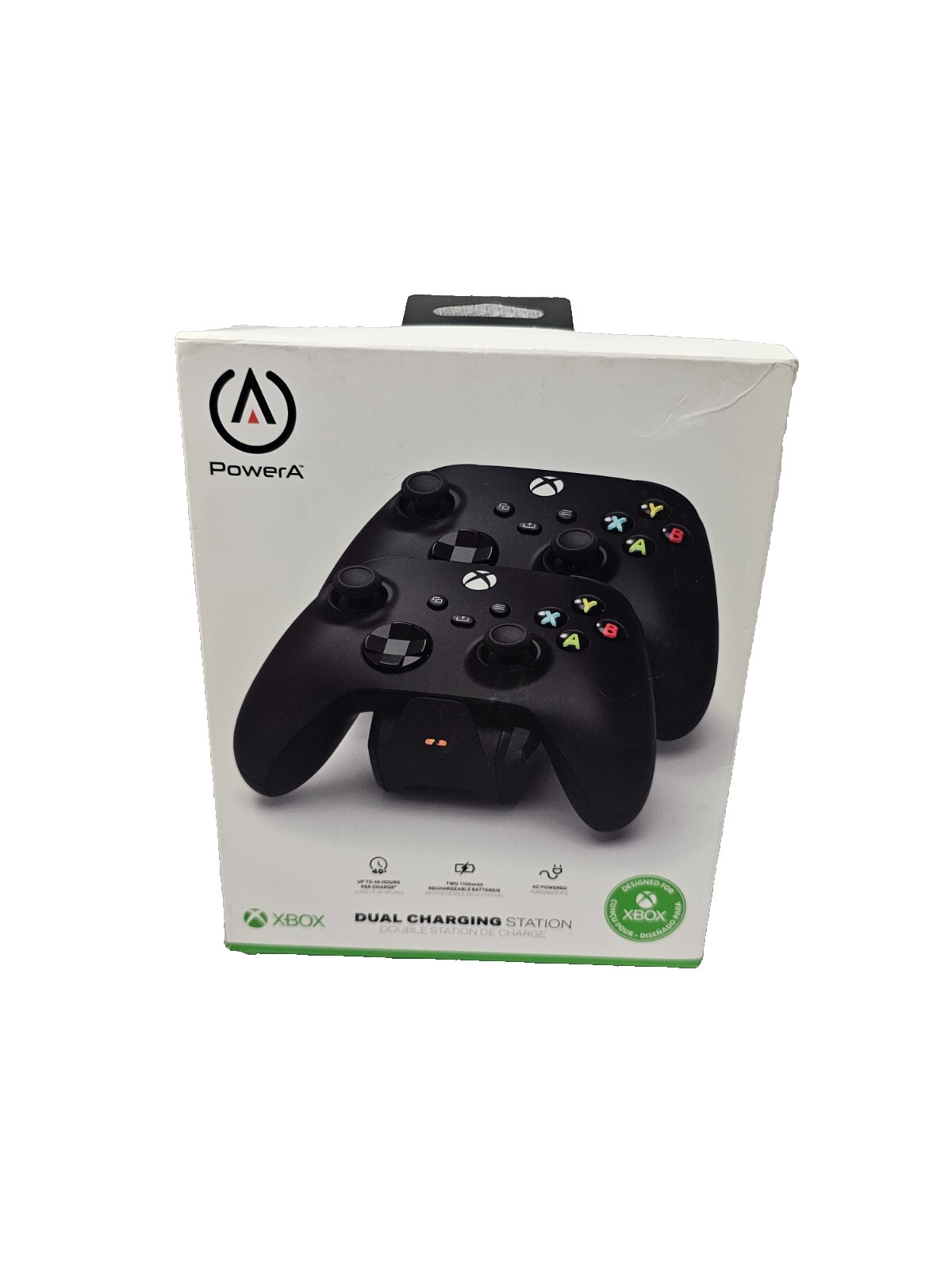 PowerA XBOX Dual Charging Station for Controllers  Black… New Open Box!