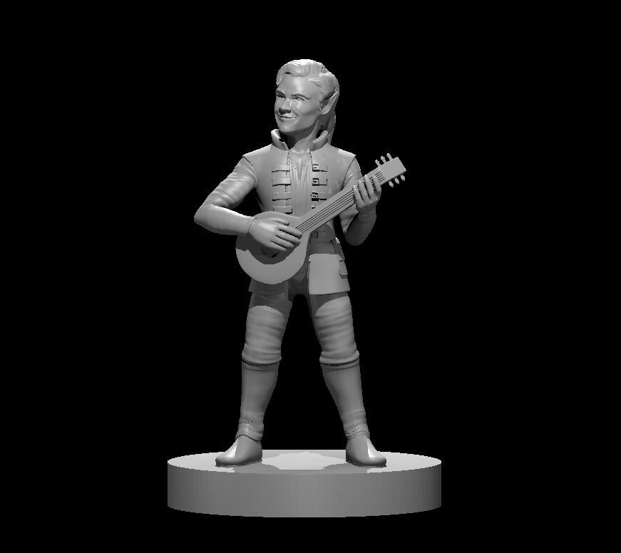 Halfling Male Bard Adventurer NPC Commoner 28mm Scale DND D&D Tabletop Mini