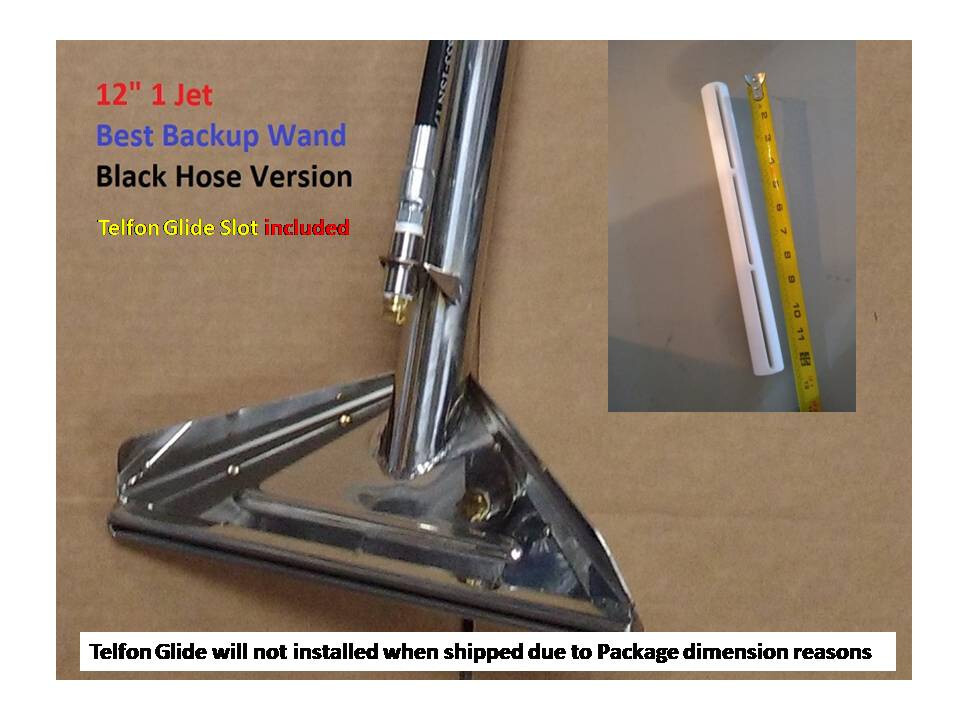 12" Carpet Clean Wand 1 J 1.5" tube Truckmount portableTelfon Glide Backup Wand