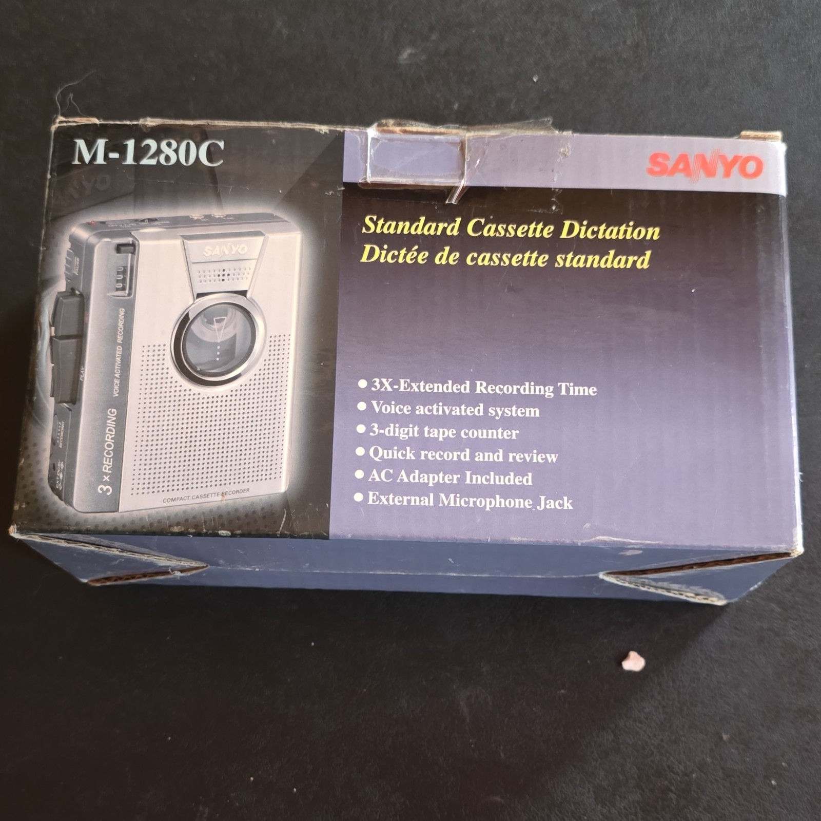 Sayno Dictation Cassette Tape Player and Recorder M~1280C with AC Adapter