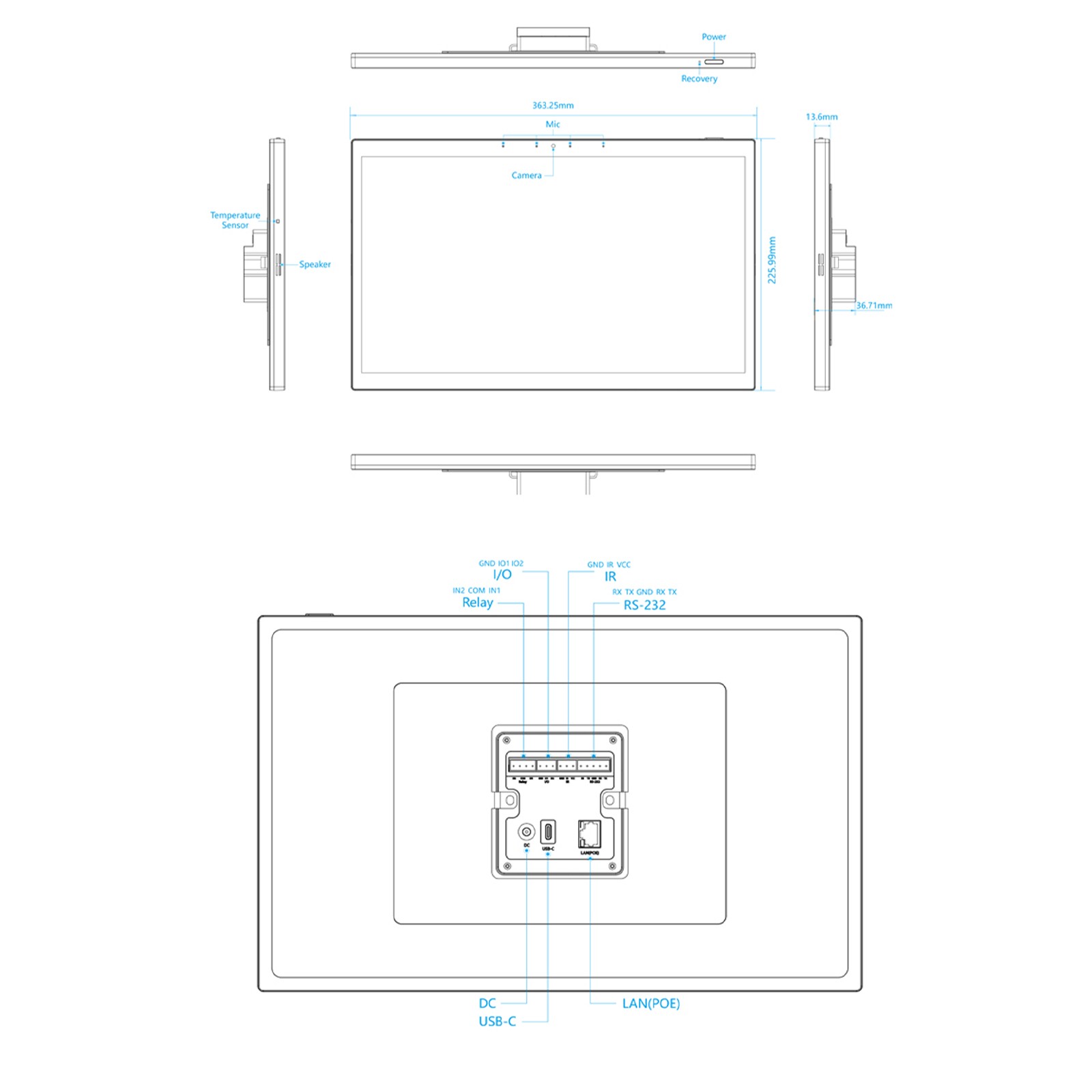 15.6 Inch Wall Mounting Android Display Automation Device Control Tablet Panel