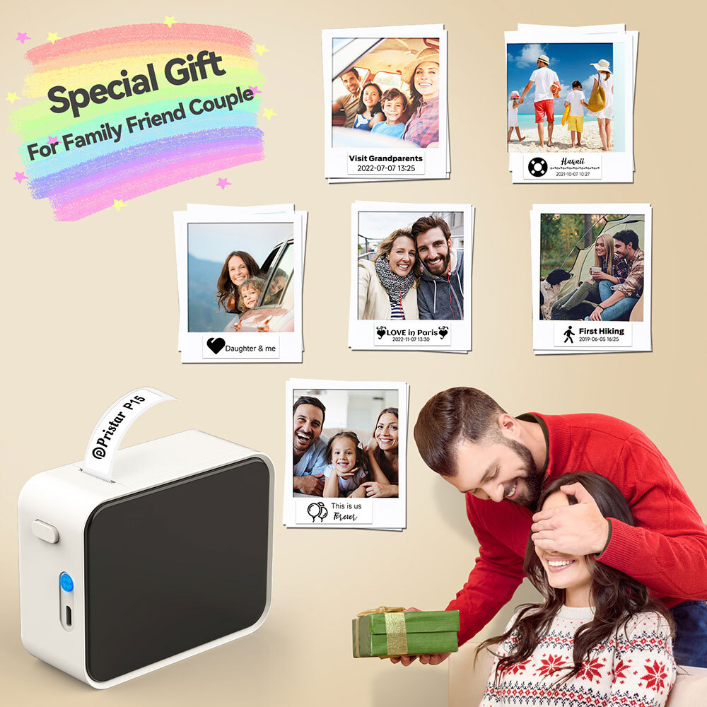 P15 Bluetooth Label Maker Machine Portable Sticker Barcode Thermal Label Printer