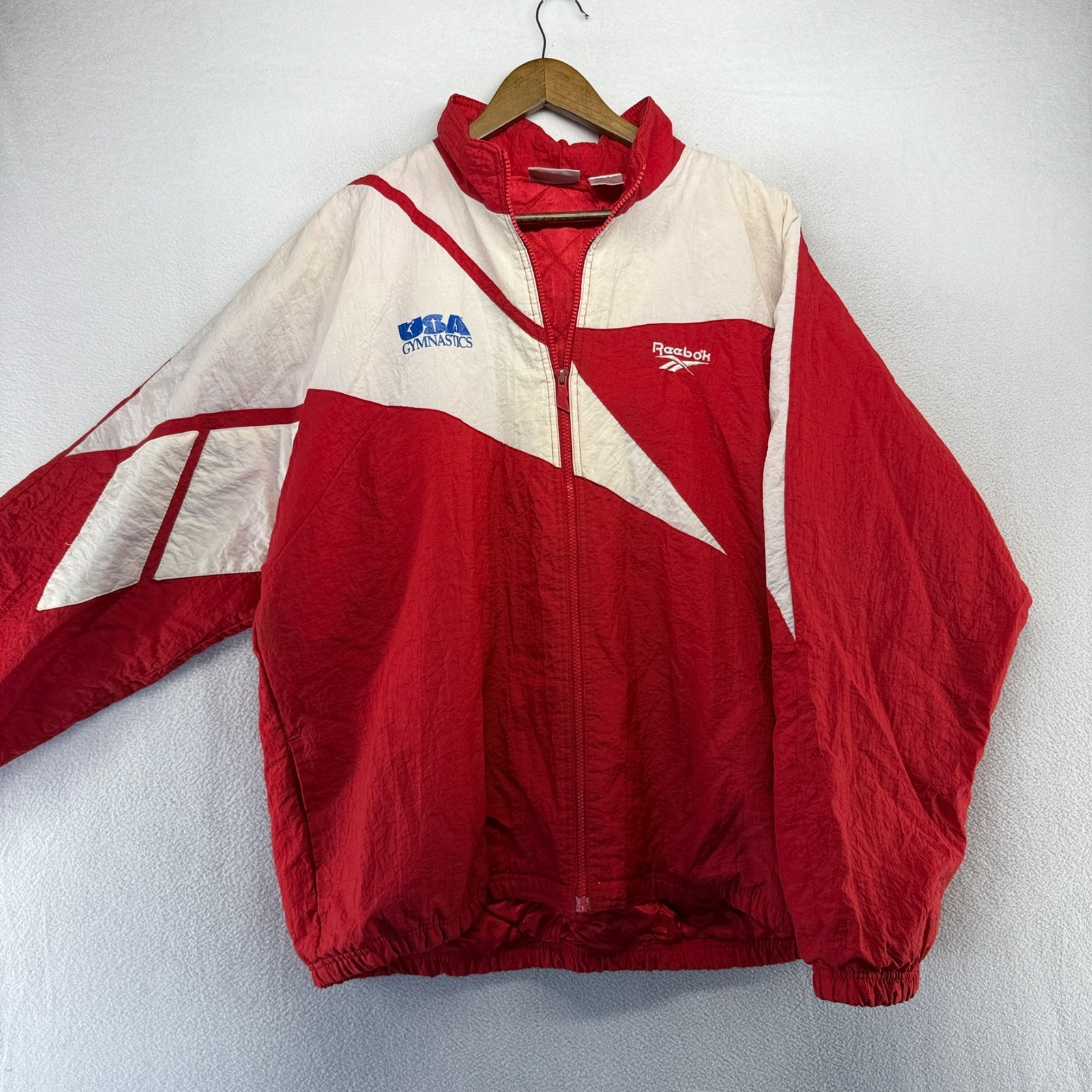 Vintage United States Gymnastics Windbreaker Jacket Mens Large Red Olympics 90s