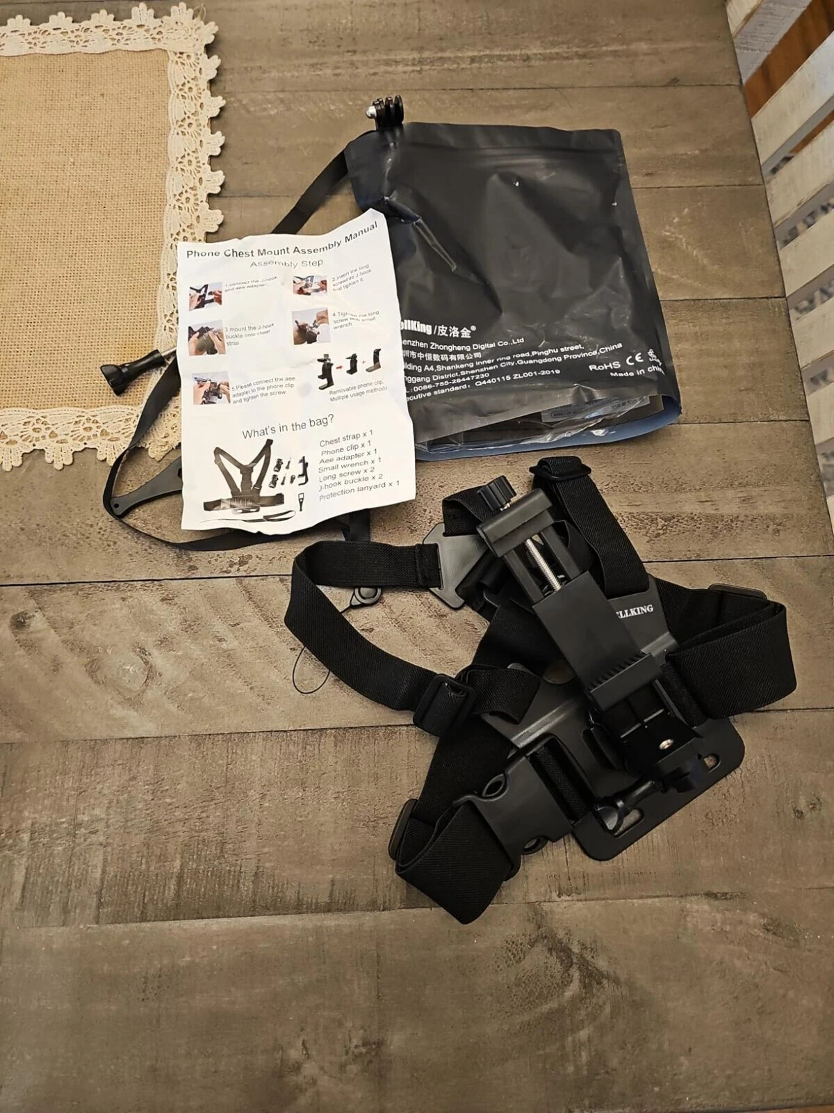 Mobile phone chest mount harness strap cell phone holder mount for video