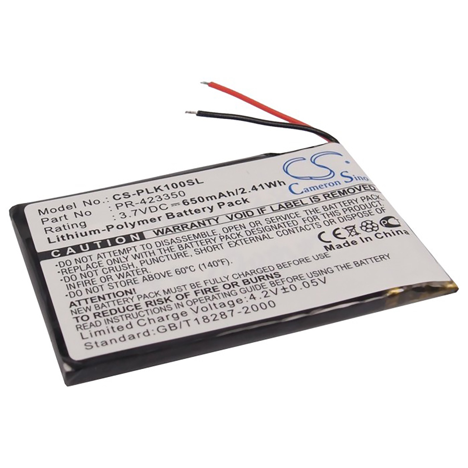 Wireless Headset Battery for Plantronics PR-423350 K100 Sony MDR-XB950BT DS6500
