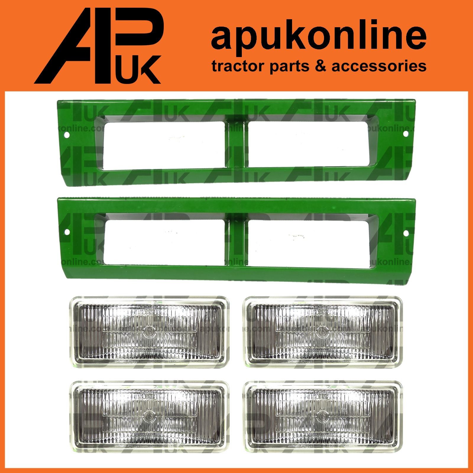 Roof Lamp Surround Bezel LH RH & Work Light Kit for John Deere 6910 7600 Tractor