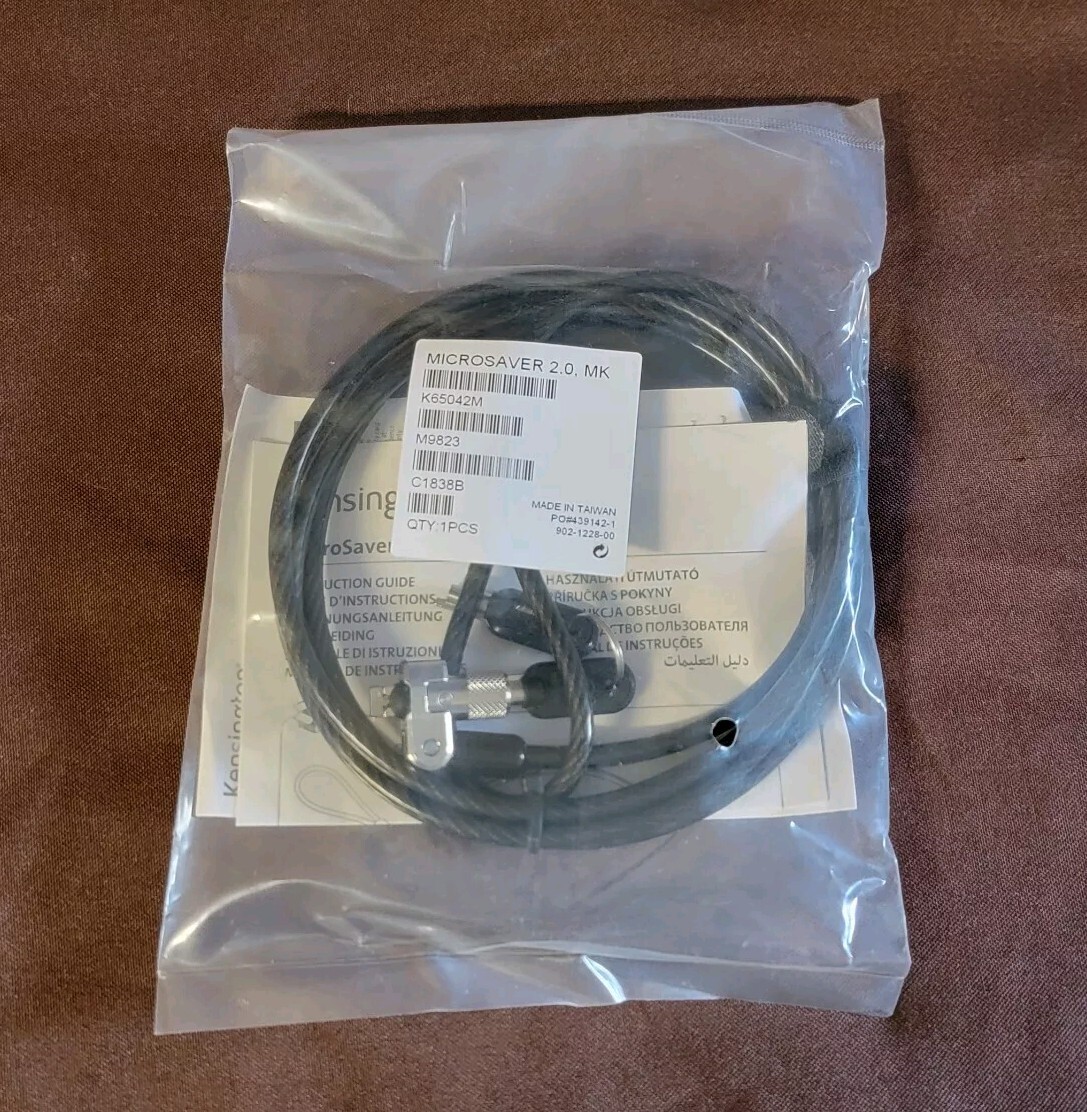 Kensington Microsaver 2.0 Keyed Laptop Lock Steel Cable