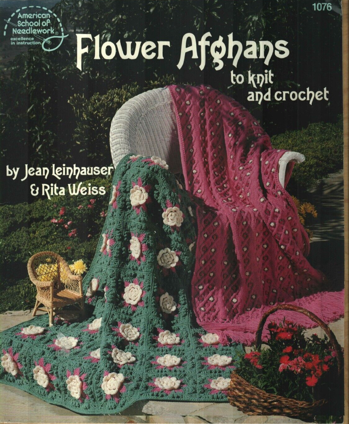 NEW FLOWER AFGHANS 7 BEAUTIFUL DESIGNS KNIT & CROCHET PATTERN BOOK