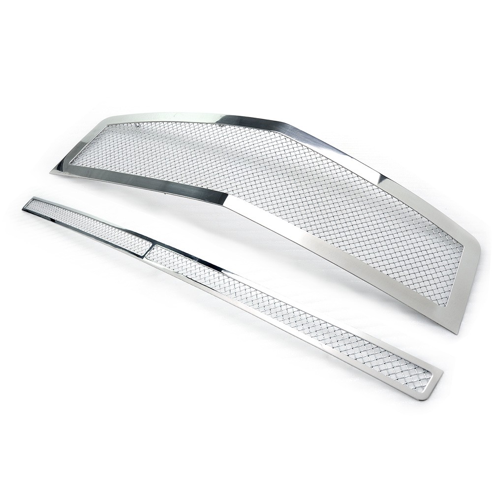 For 2003-2007 Cadillac CTS Stainless Steel Chrome Mesh Grille Grill Insert Combo