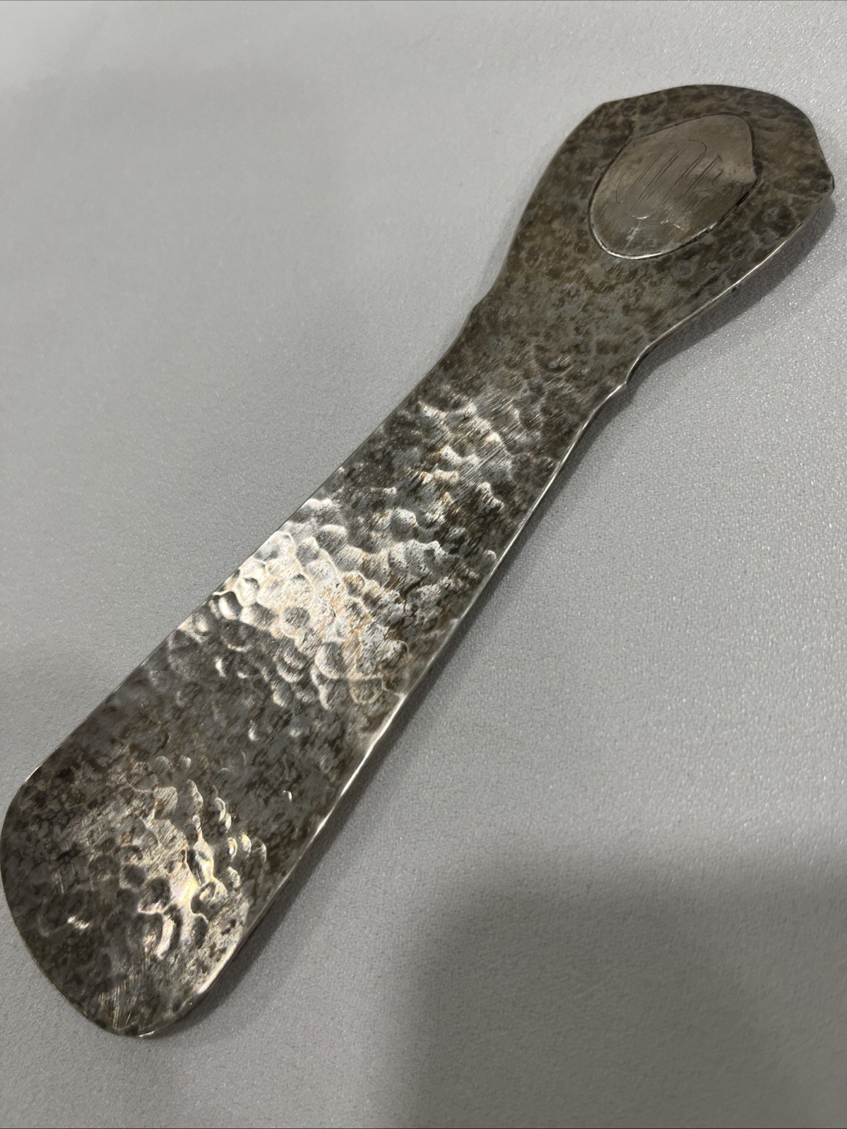 Vintage Wallace Silversmith Hammered Silver Plate Shoe Horn Silverplate Shoehorn