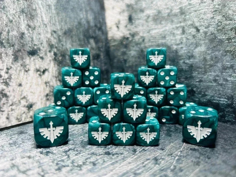 Dark Angels ,25x 12mm Custom Inspired Dice