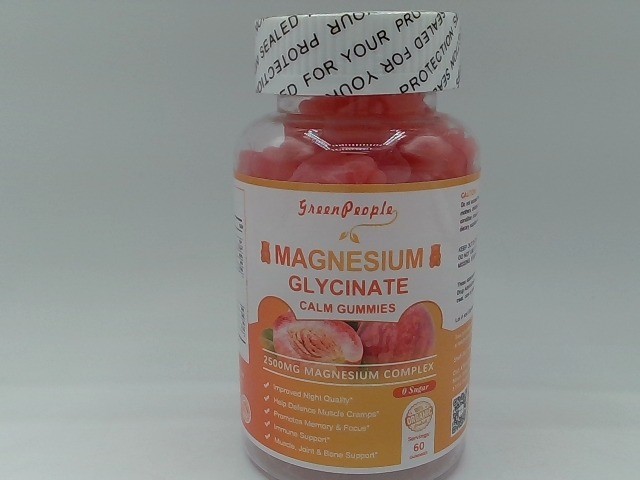 GreenPeople Magnesium Glycinate Calm Gummies 400mg Sugar Free 60ct Exp 1/27