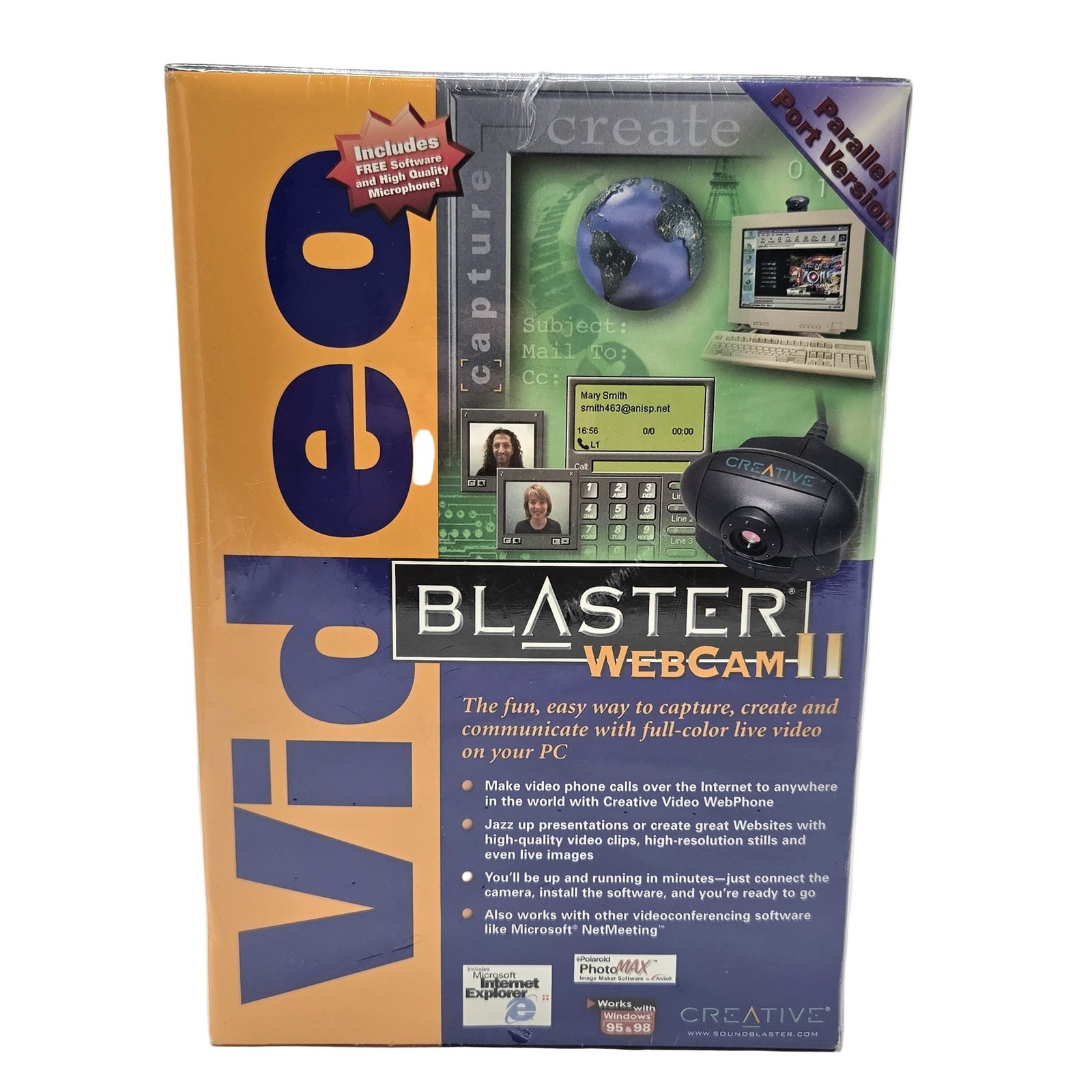 Creative Video Blaster WebCam II CTWCII-US Parallel Port Windows 95/98 NEW NIB
