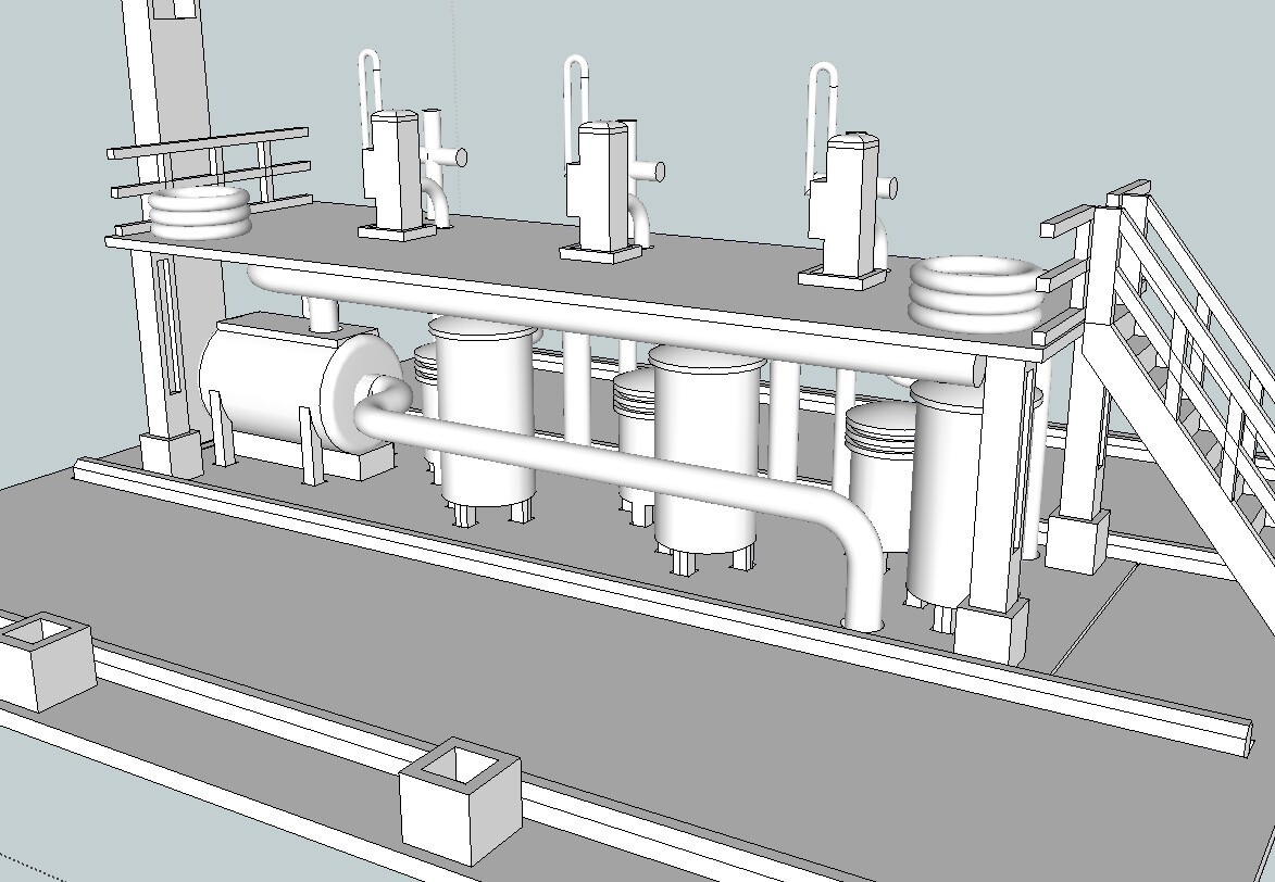3D Printed Model Railroad Fuel Distribution Facility. O Scale