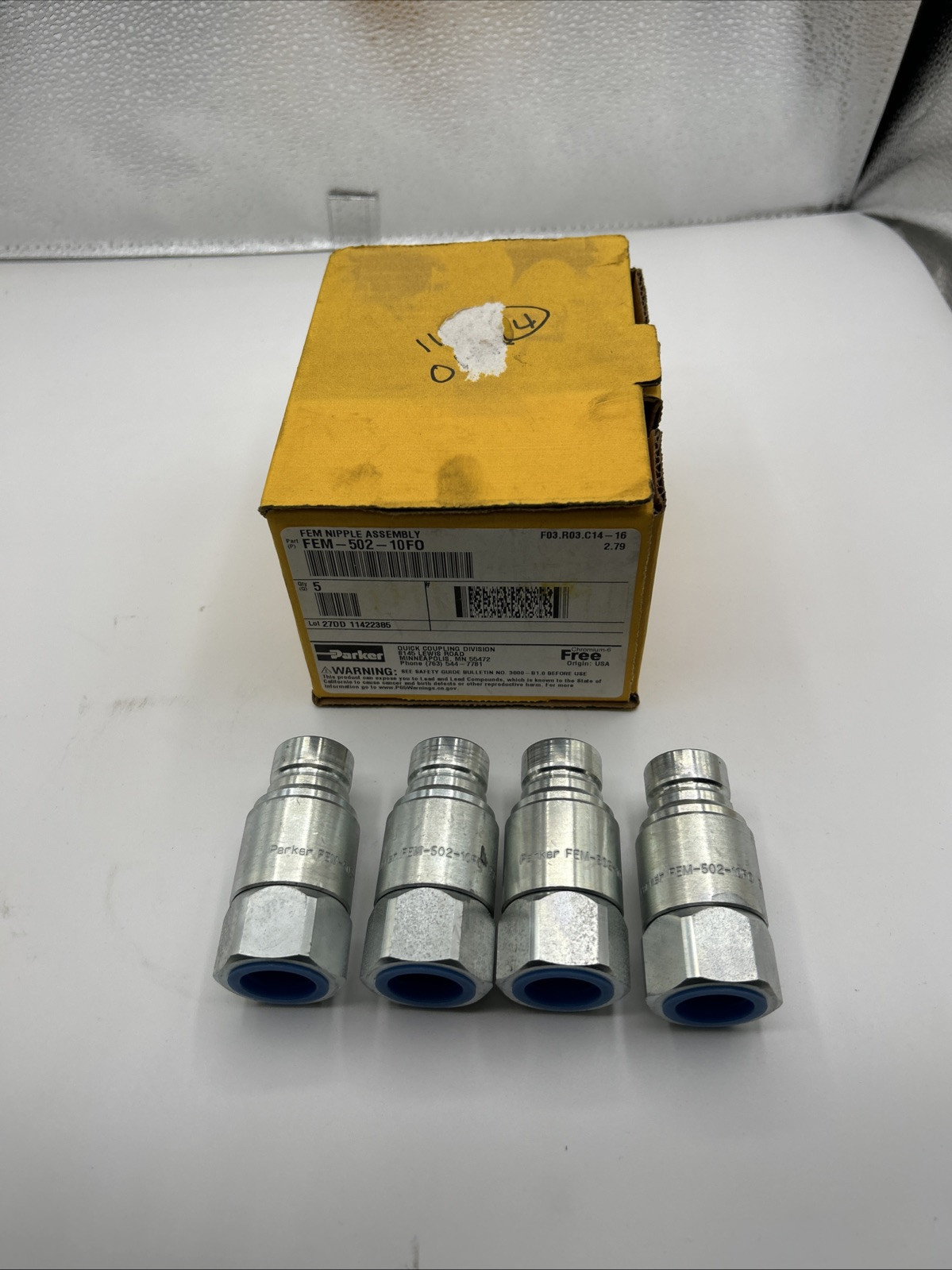 Lot Of 4 PARKER FEM-502-10FO 27DD See Pics 30 Day Warranty