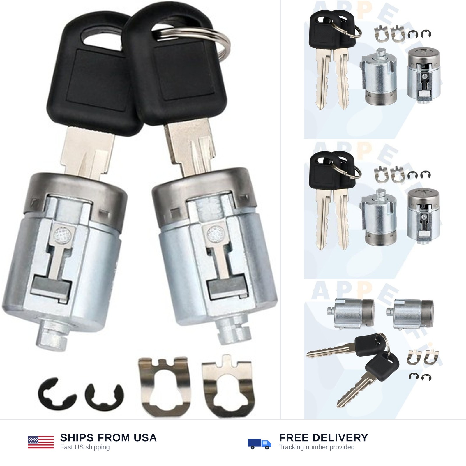 Door Lock Cylinders & Keys for Exterior Door Handle 12549131 Compatible with ...