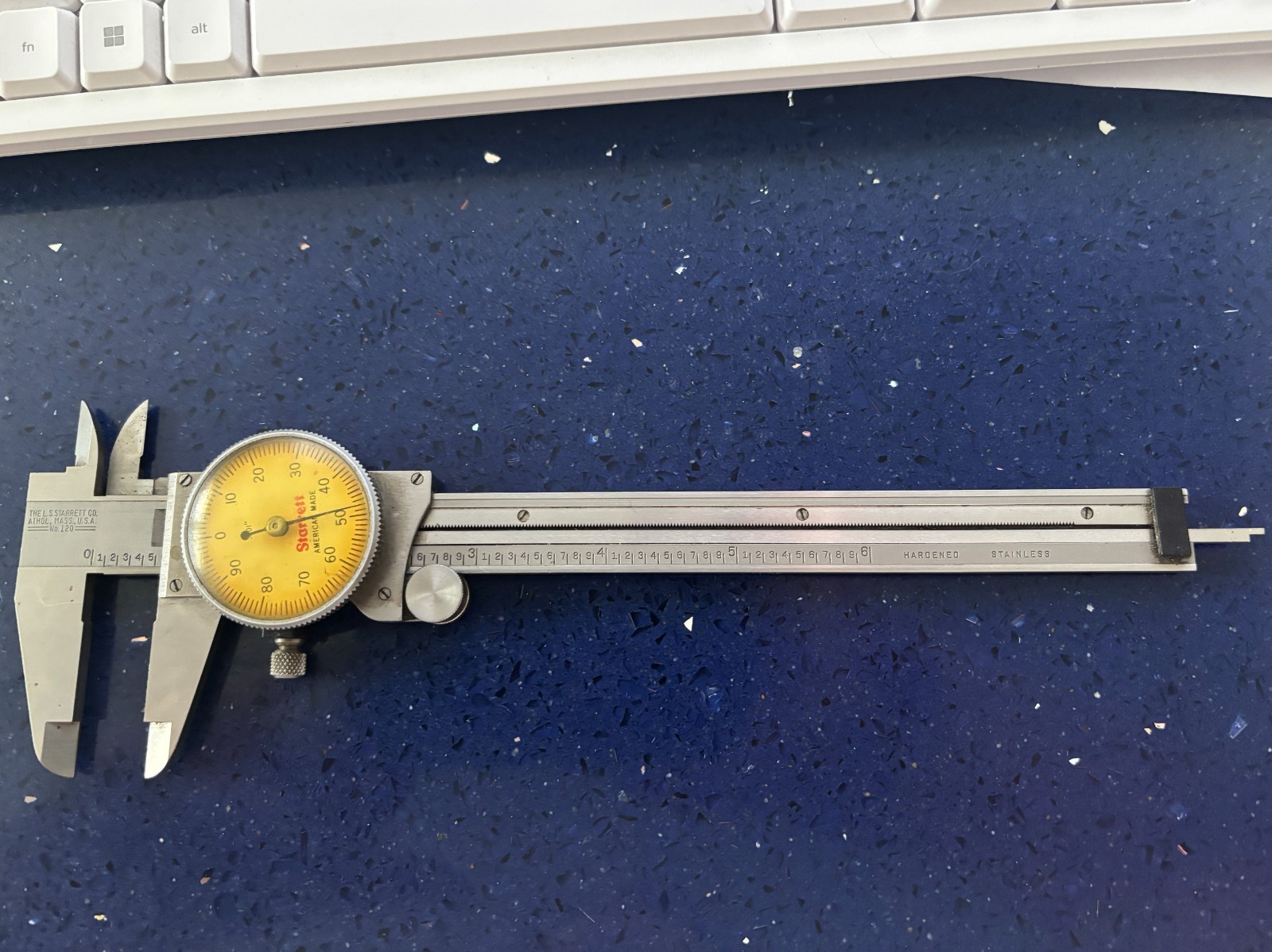 Starrett No. 120 Dial Caliper with White Dial Precision Measurement Tool