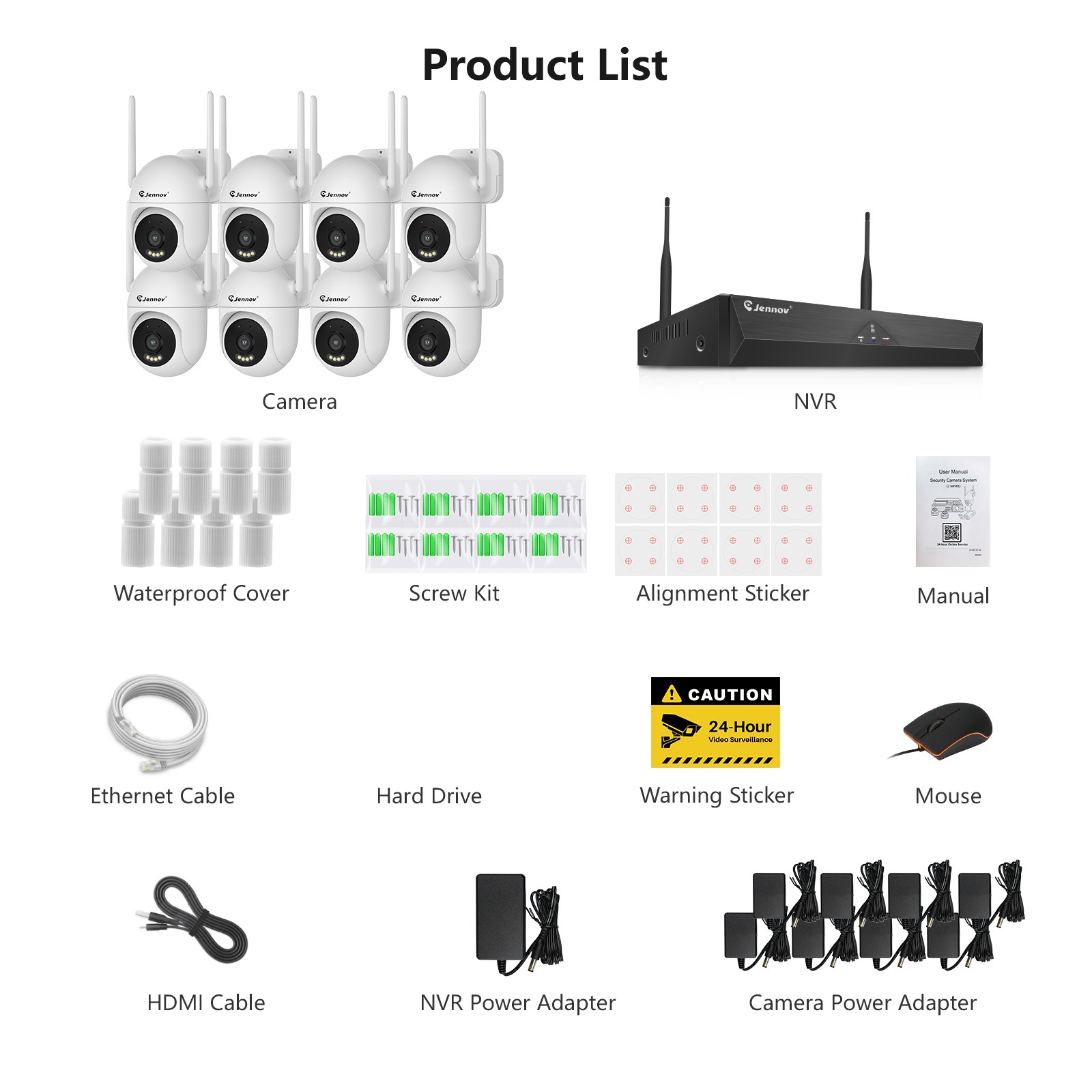 5MP WiFi Camera Security System Wireless Outdoor Audio PTZ Camera 10CH 1TB NVR