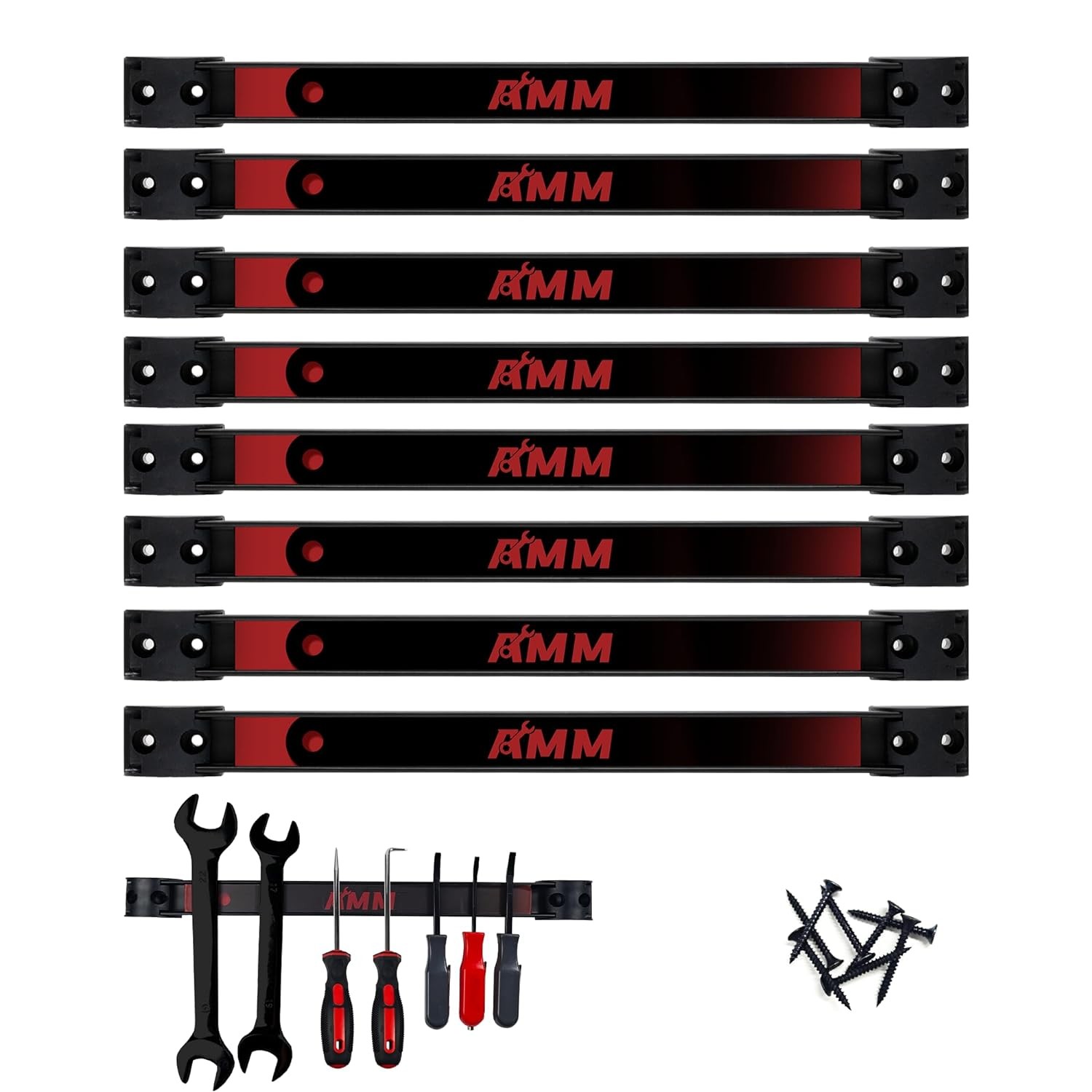 AMM 8PCS Magnetic Tool Holder Strip 12" Heavy Duty