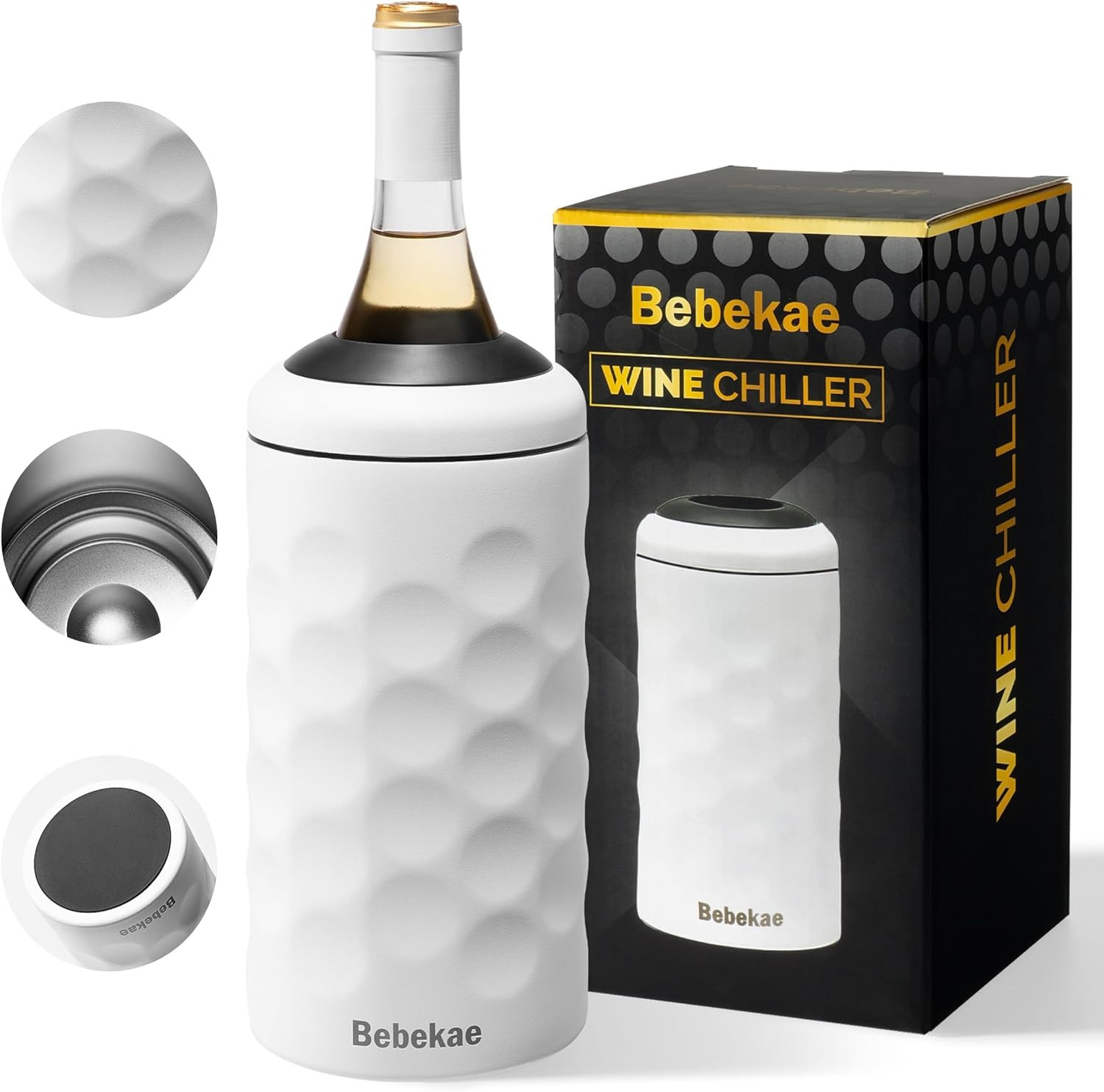Keep Wine Cold for 6+ Hours Wine Chiller – Double Walled Stainless Steel Wine Bo