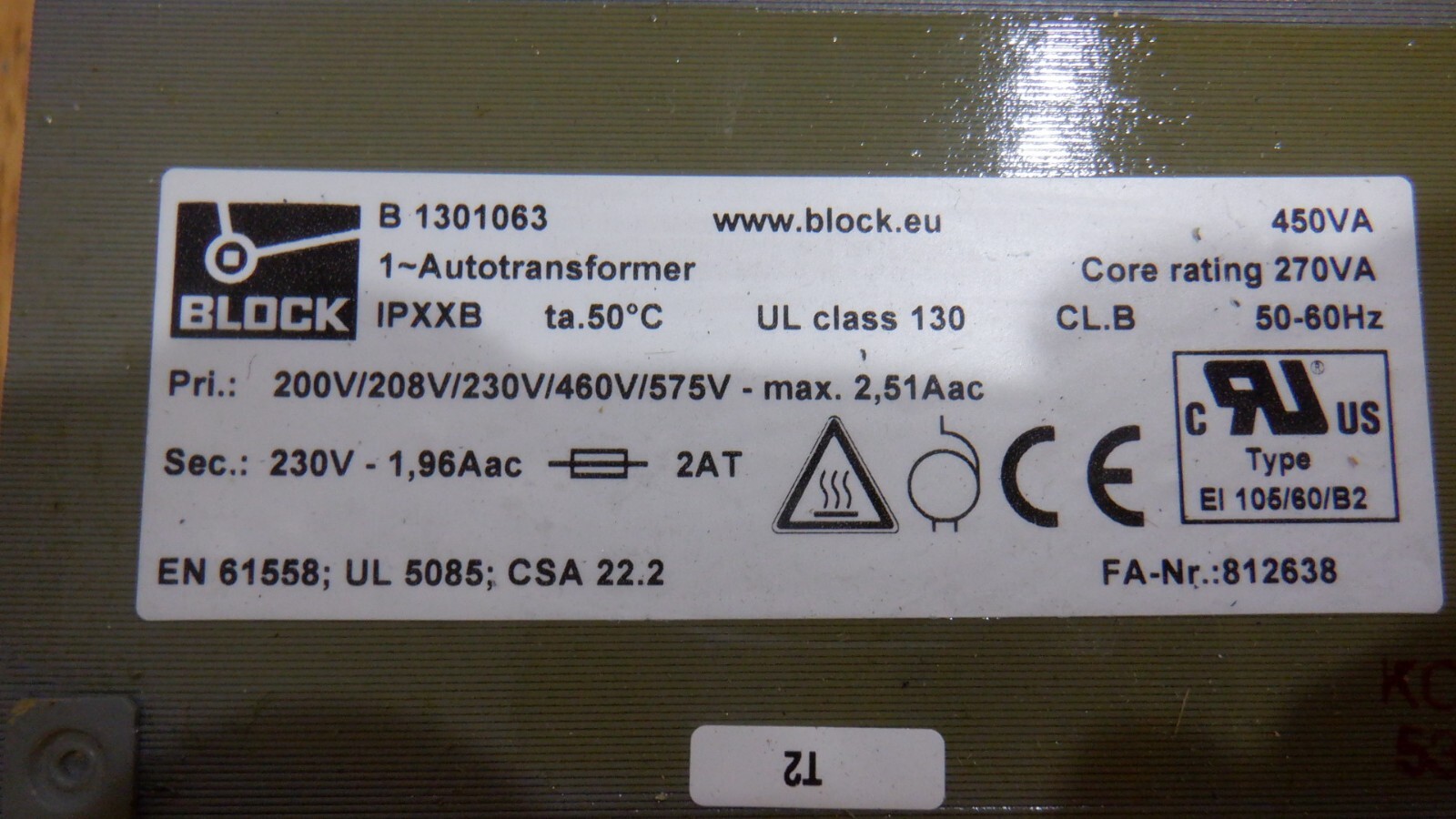Block autotransformer b 1301063