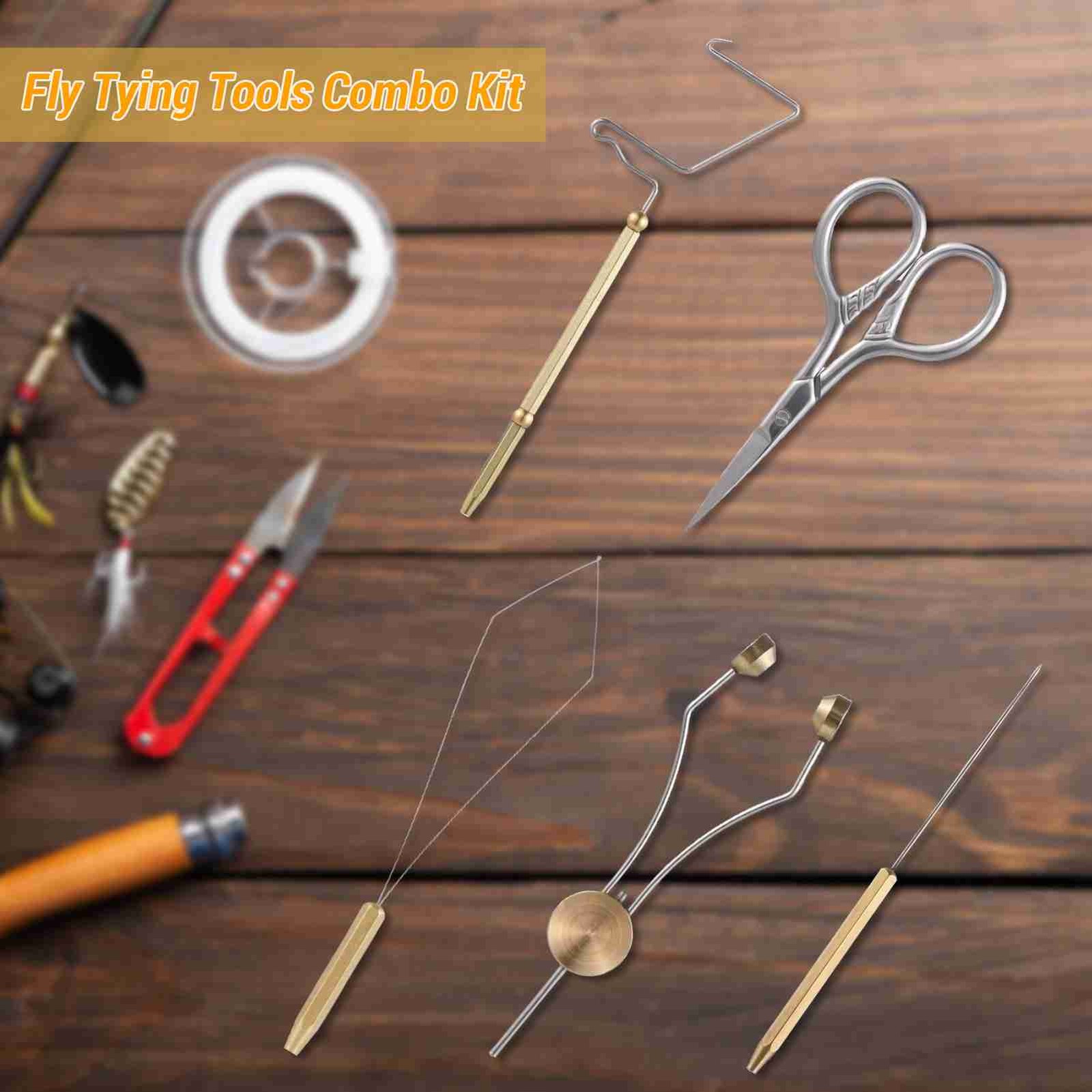 Fly Tying Tools Combo Kit Whip Finisher Bobbin Holder Bodkin Bobbin LNMS