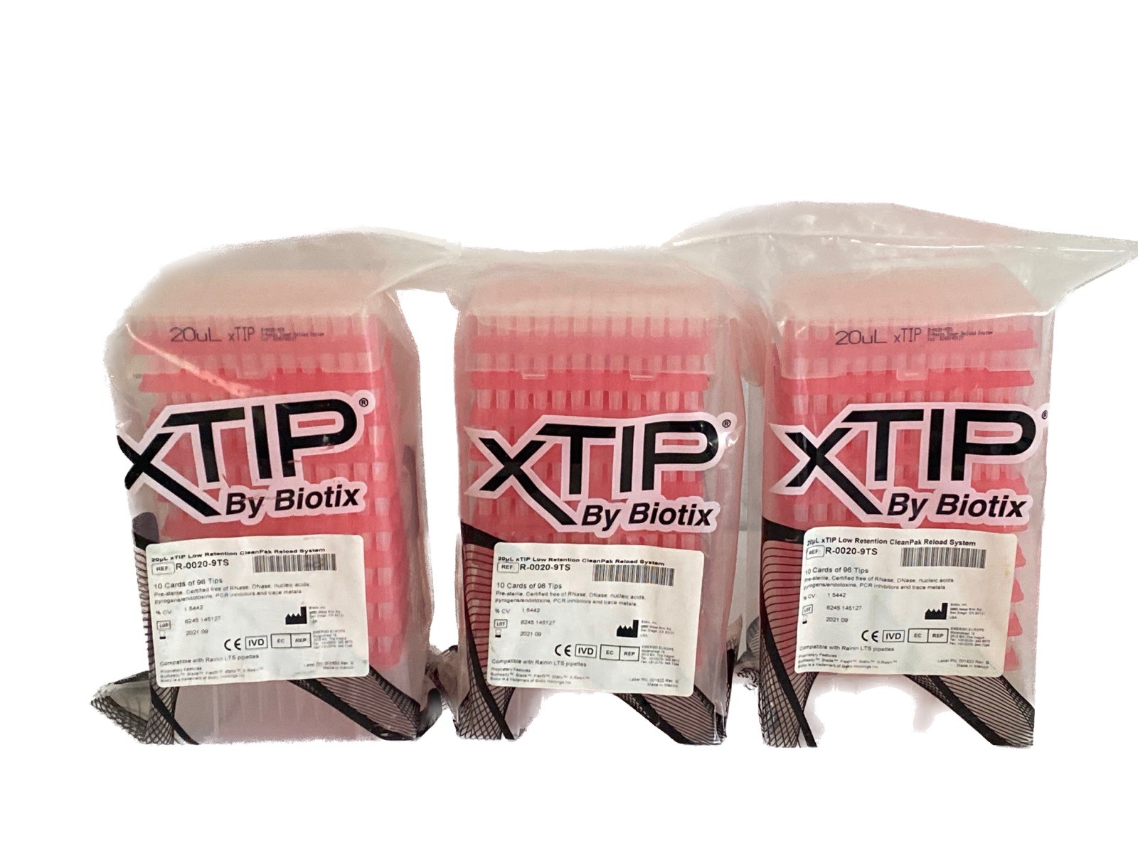 (2880) BIOTIX xTIP 20uL Low Retention CleanPak Reload Pipet Tips R-0020-9TS