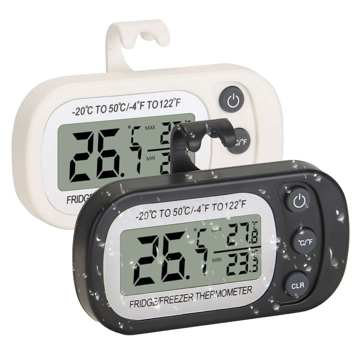Refrigerator Thermometer Digital Fridge Freezer Waterproof Large LCD Display New