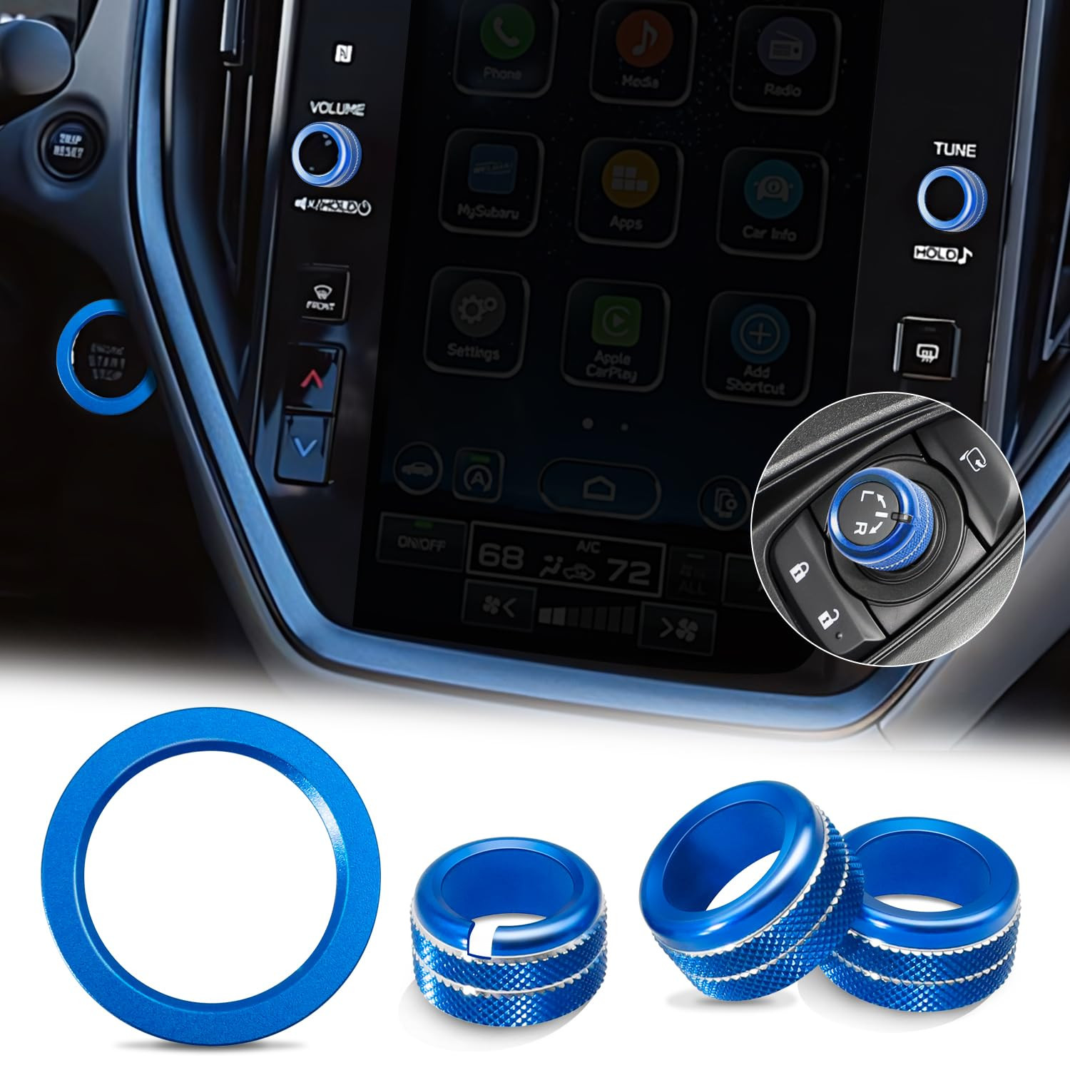 4Pcs Knob Cover for Subaru Crosstrek Impreza 2024-2026 Accessories, 2025-2026 Fo