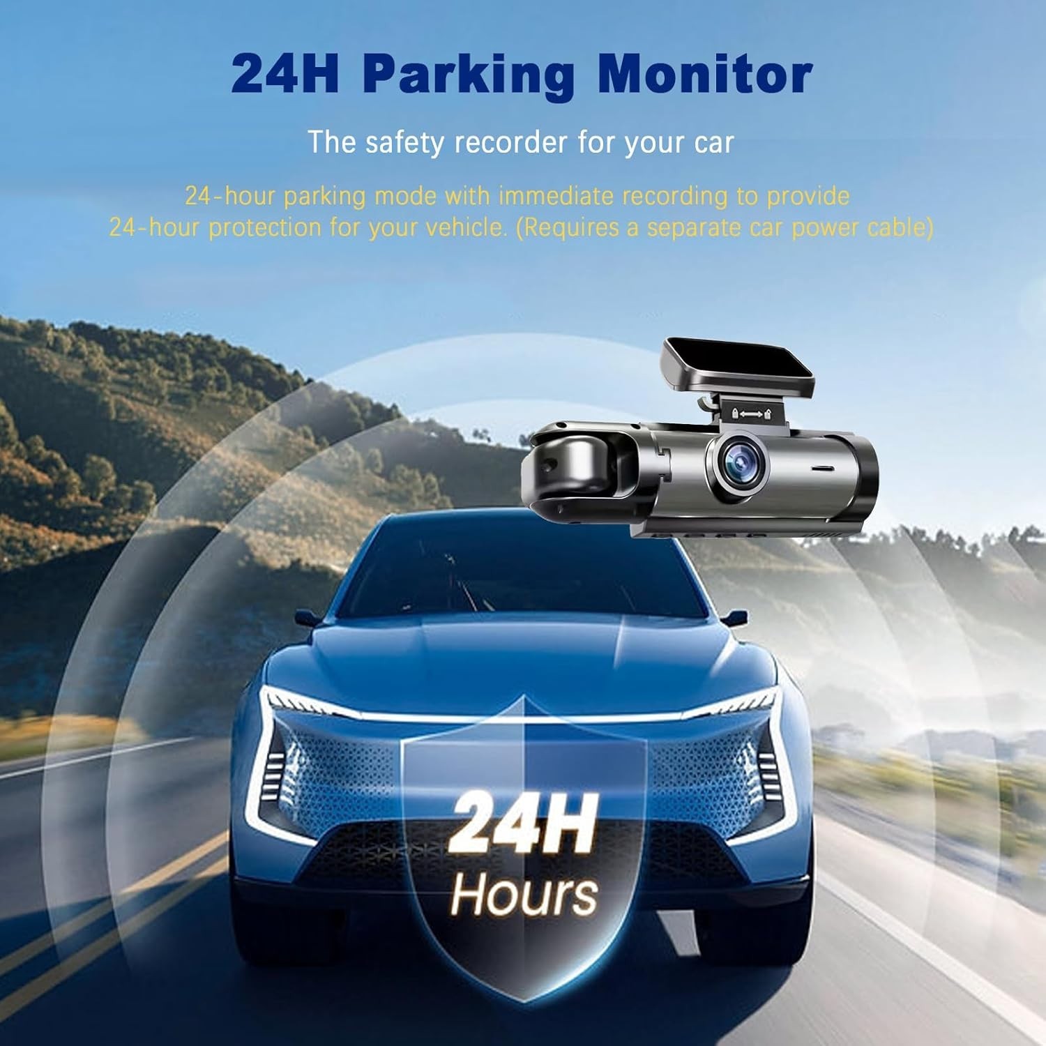 Front & Inside HD Dash Cam with Infrared Night Vision & Loop Recording Functio