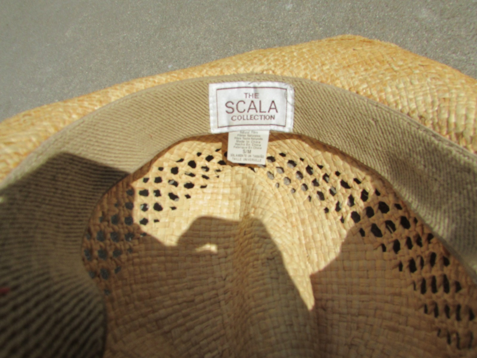 The Scala Collection Straw Cowboy Style Hat Braided Brown Band Size S/M Used