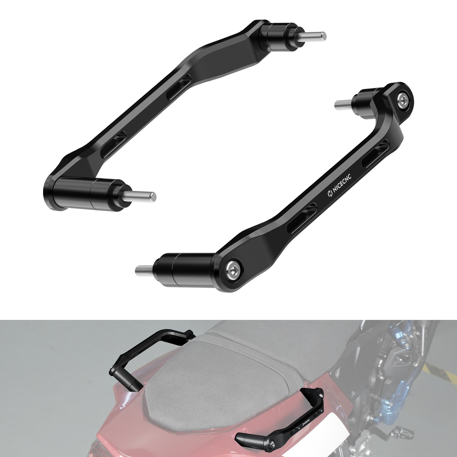NICECNC Passenger Rear Grab Handle Set For Yamaha Tenere 700 XTZ07 2019-2024