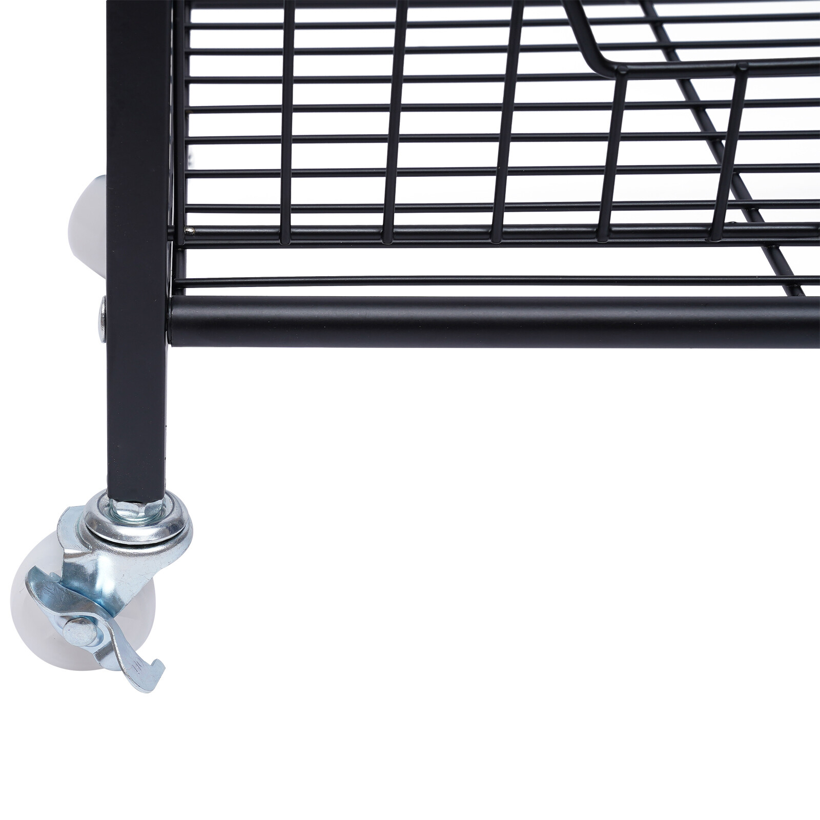 4-Tier Metal Baker's Rack With Locking Wheels, Wine Rack & 5 Hooks