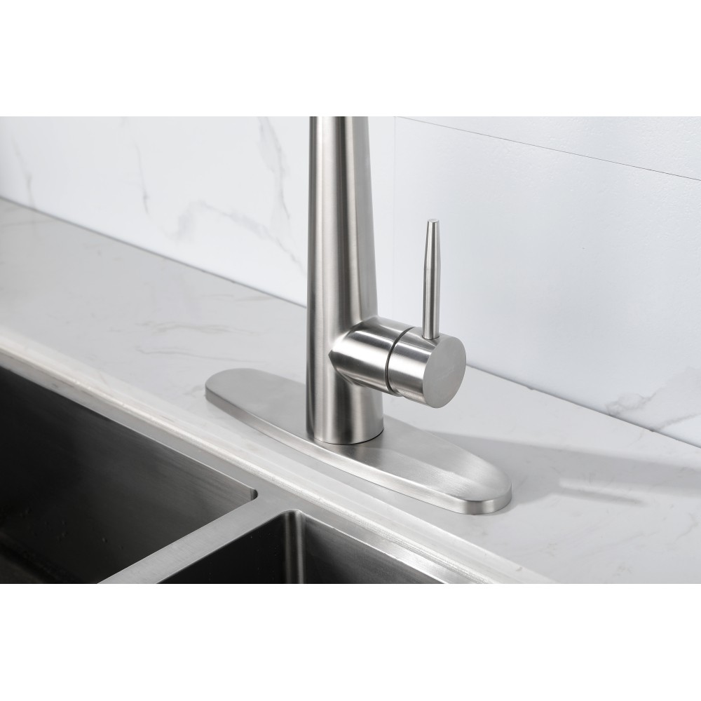 Kitchen Faucet with Pull Down Sprayer Brushed Nickel High Arc Single Handle