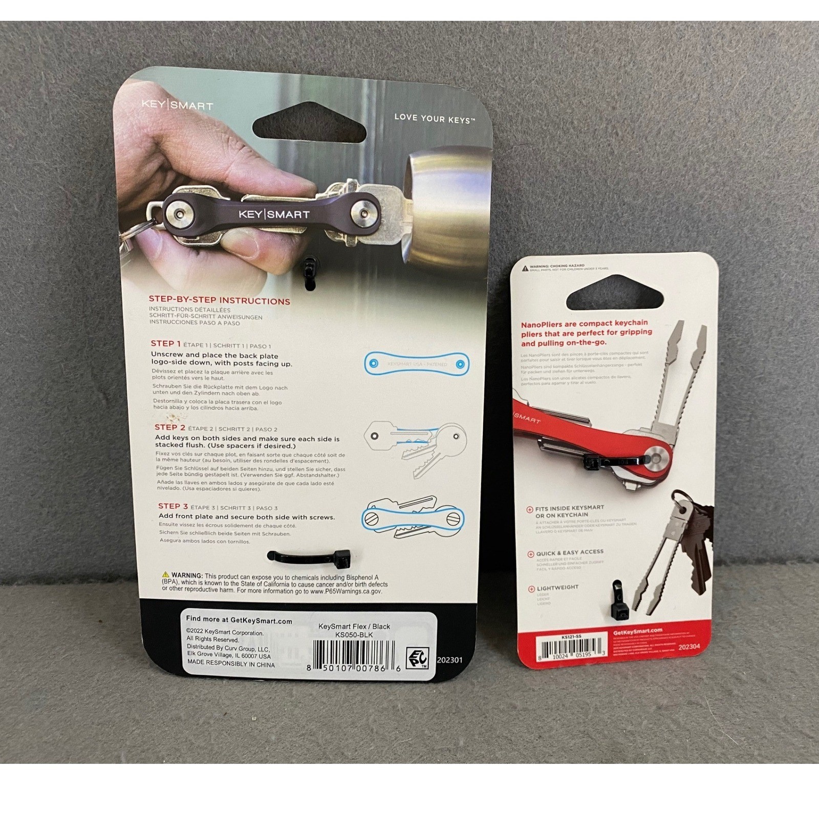 KeySmart Flex Compact Key Holder Black & NanoPliers Retractable Tool Bundle NEW